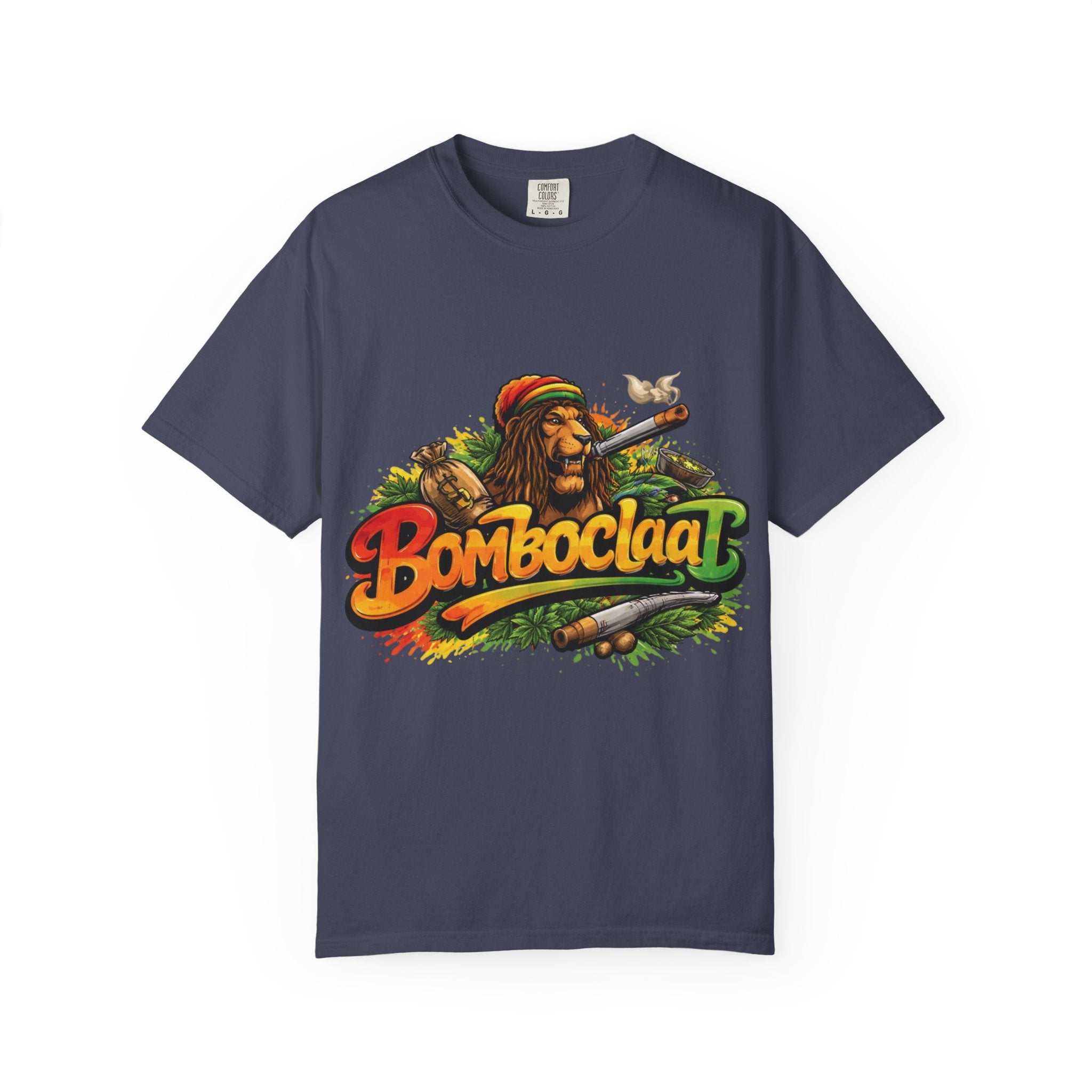 Rastafarian Lion with 'Bomboclaat' Graphic T-Shirt | Reggae Vibe