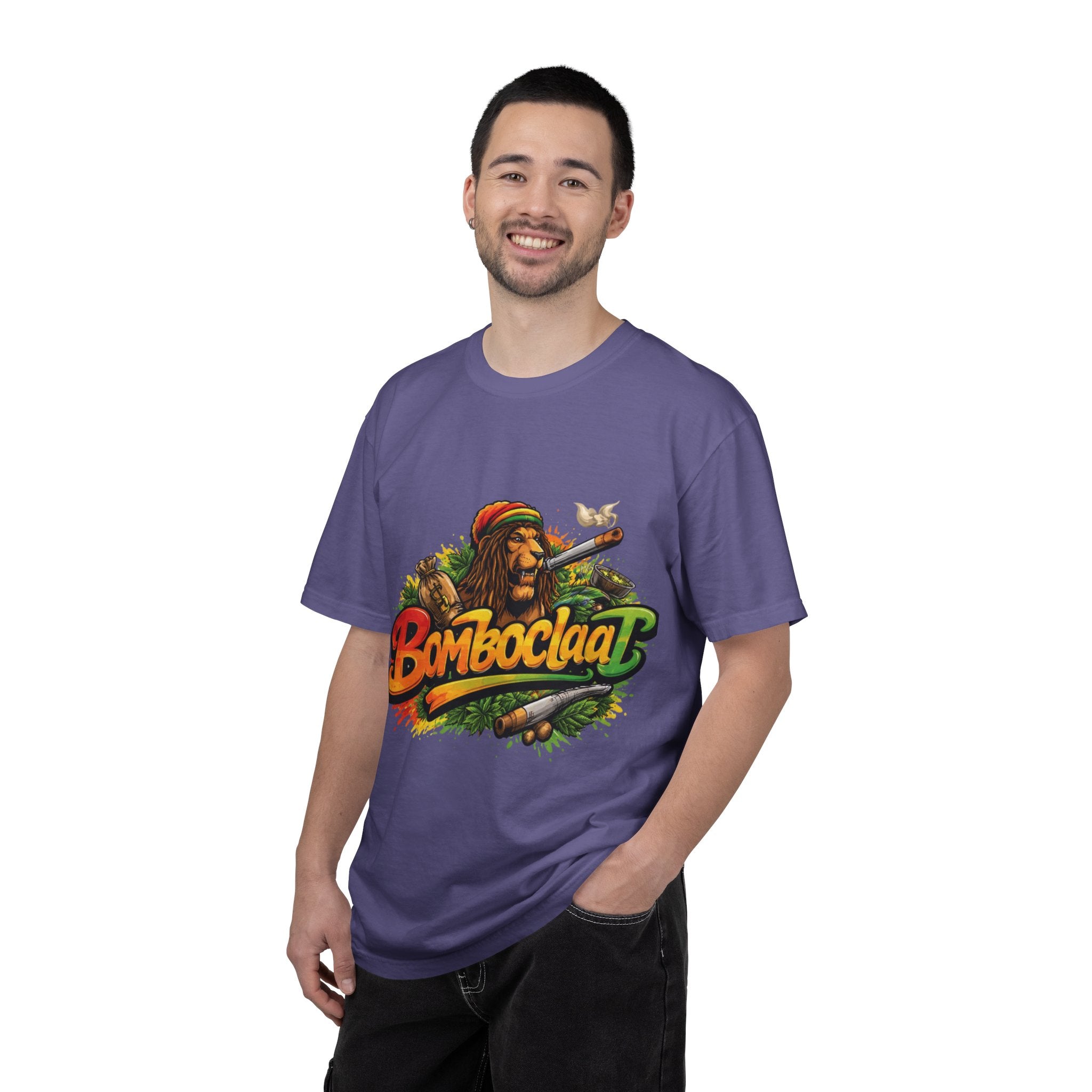 Rastafarian Lion with 'Bomboclaat' Graphic T-Shirt | Reggae Vibe