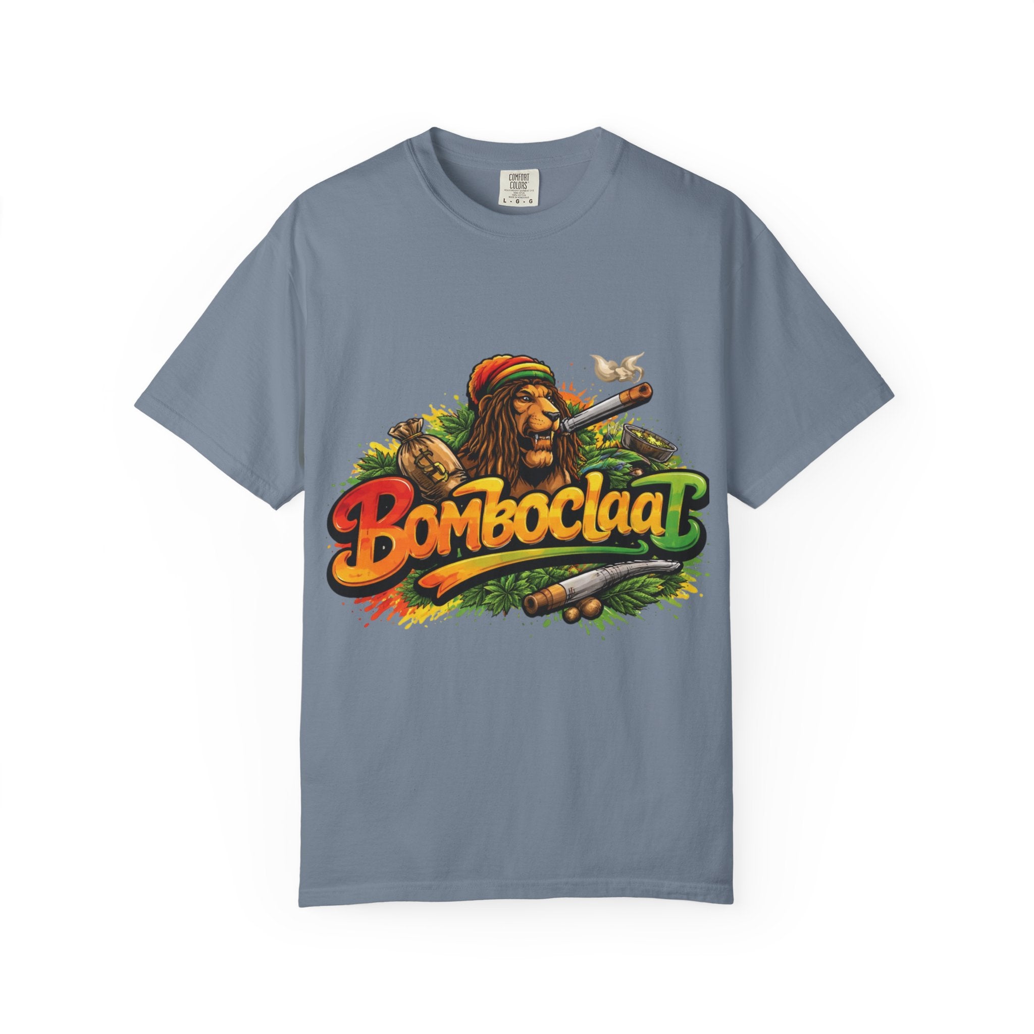 Rastafarian Lion with 'Bomboclaat' Graphic T-Shirt | Reggae Vibe