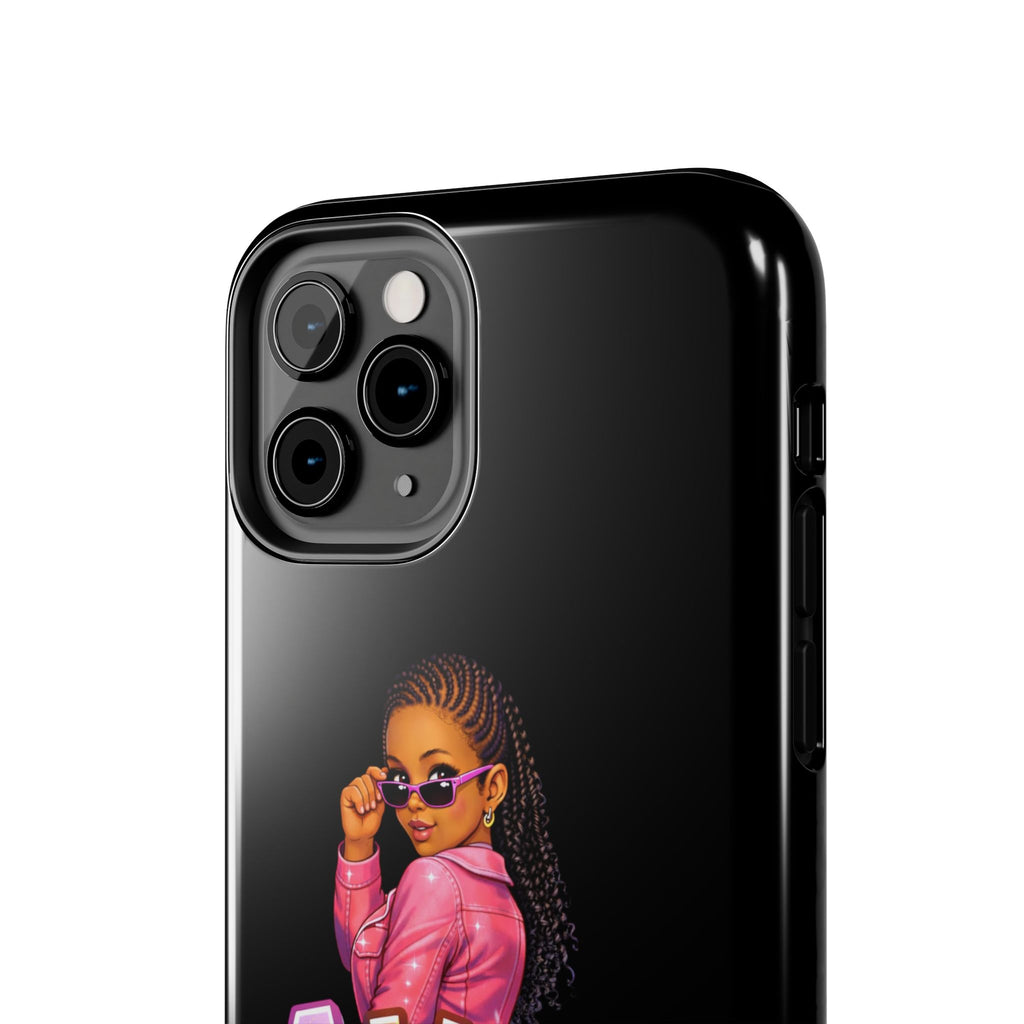 Tough Phone Case — 'A WAH?' Girl Graphic Black Protective Case