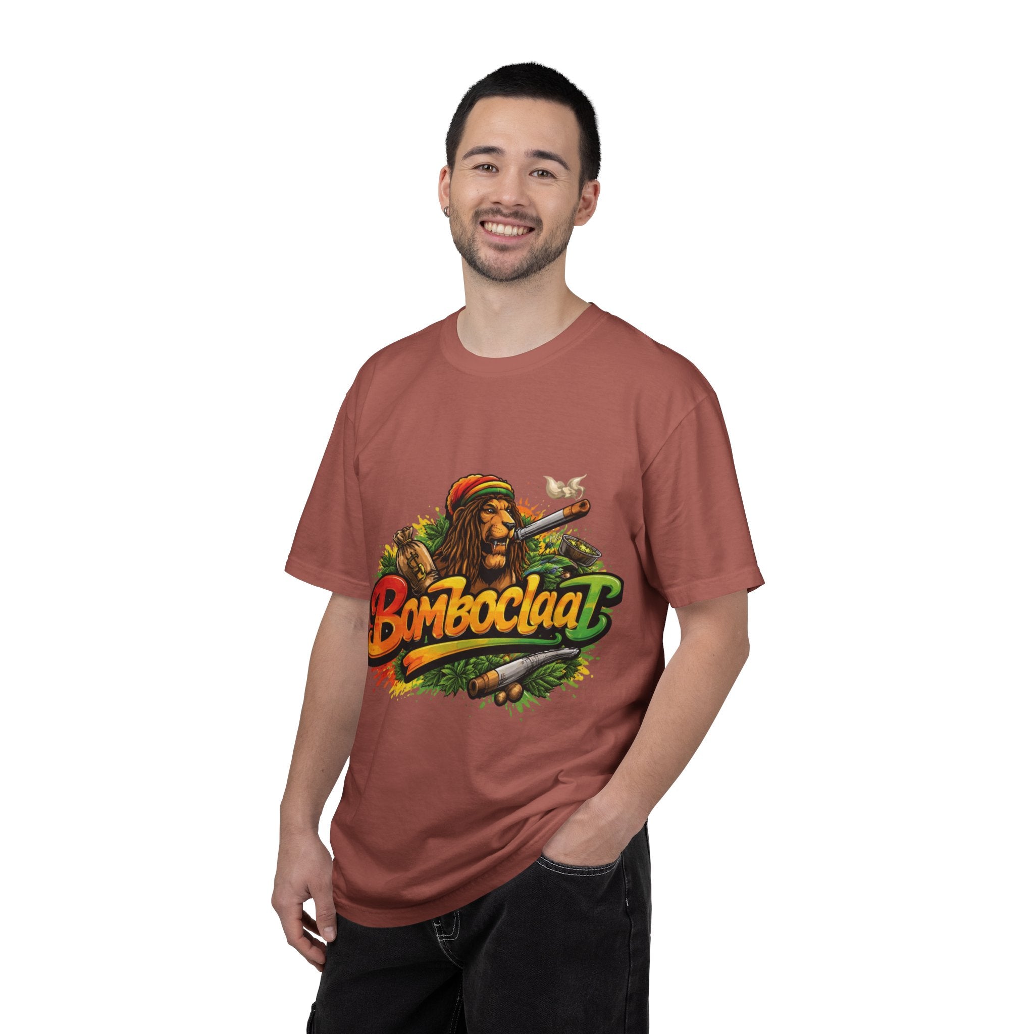 Rastafarian Lion with 'Bomboclaat' Graphic T-Shirt | Reggae Vibe