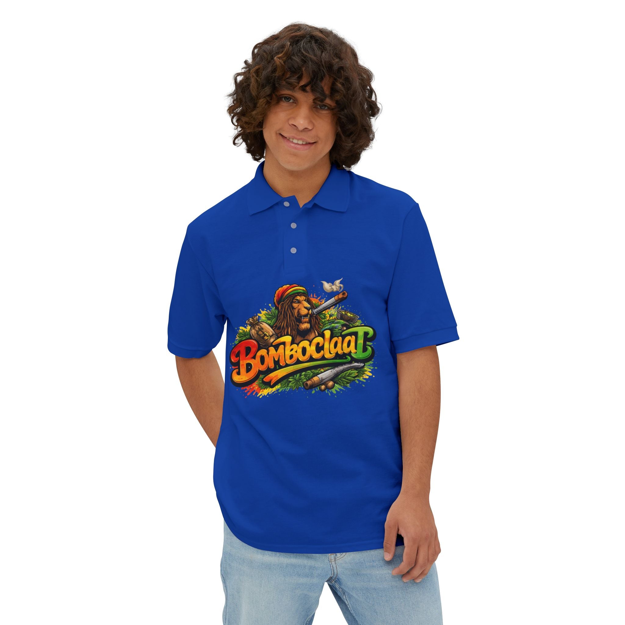 Bomboclaat Rasta Graphic Polo — Men’s Reggae Jamaica Shirt