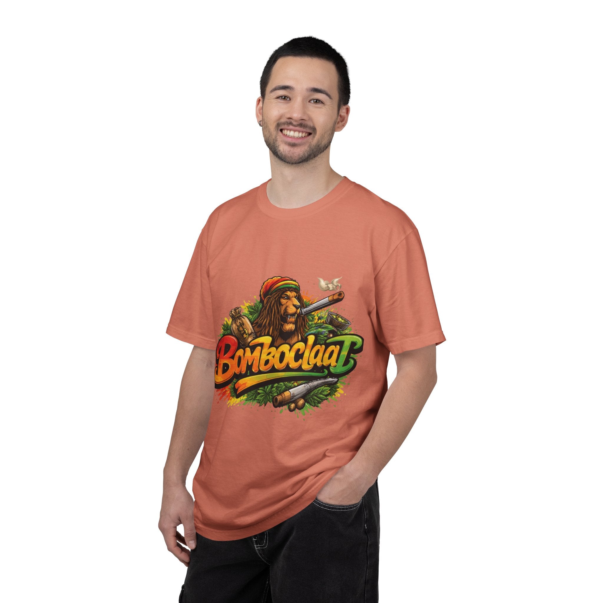 Rastafarian Lion with 'Bomboclaat' Graphic T-Shirt | Reggae Vibe
