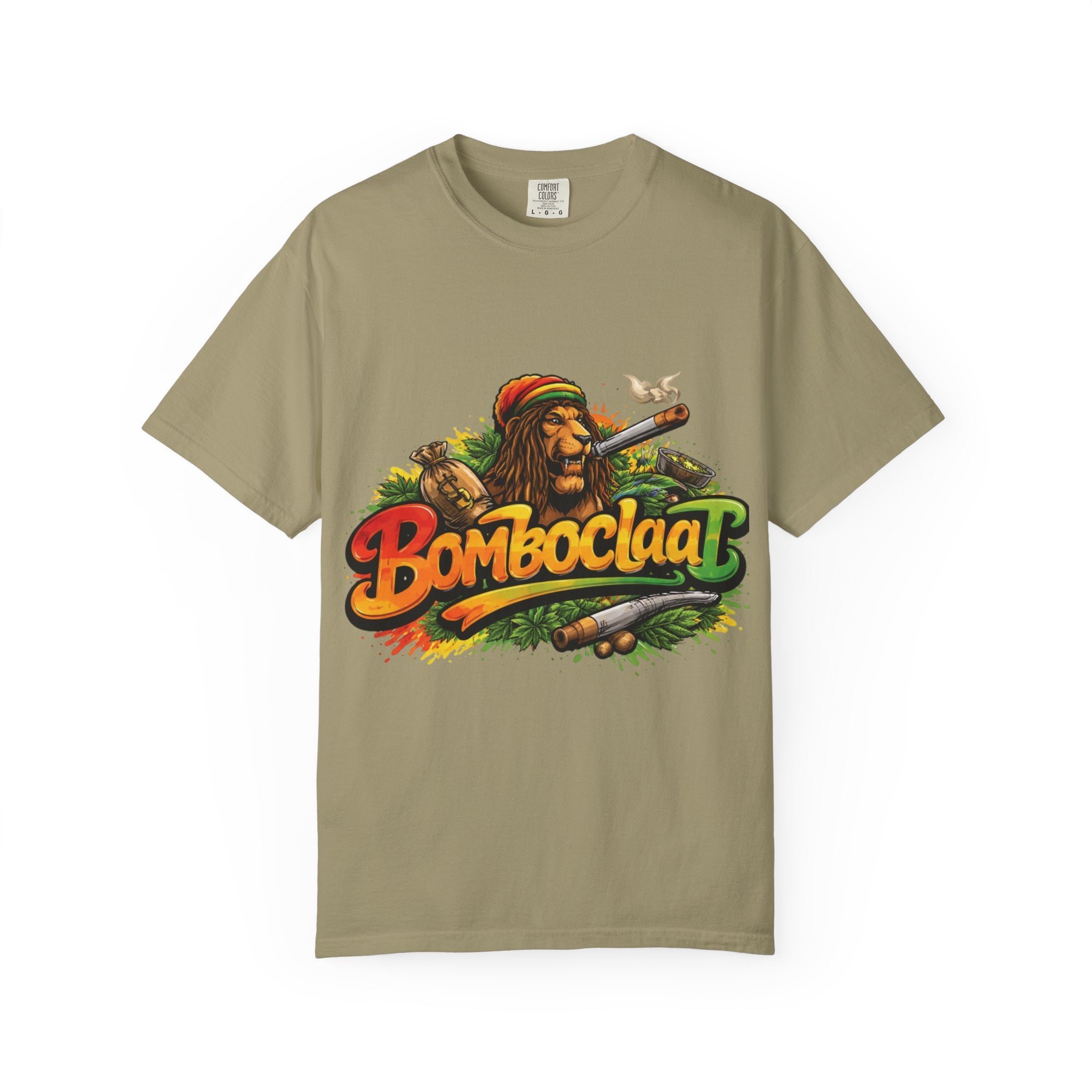 Rastafarian Lion with 'Bomboclaat' Graphic T-Shirt | Reggae Vibe