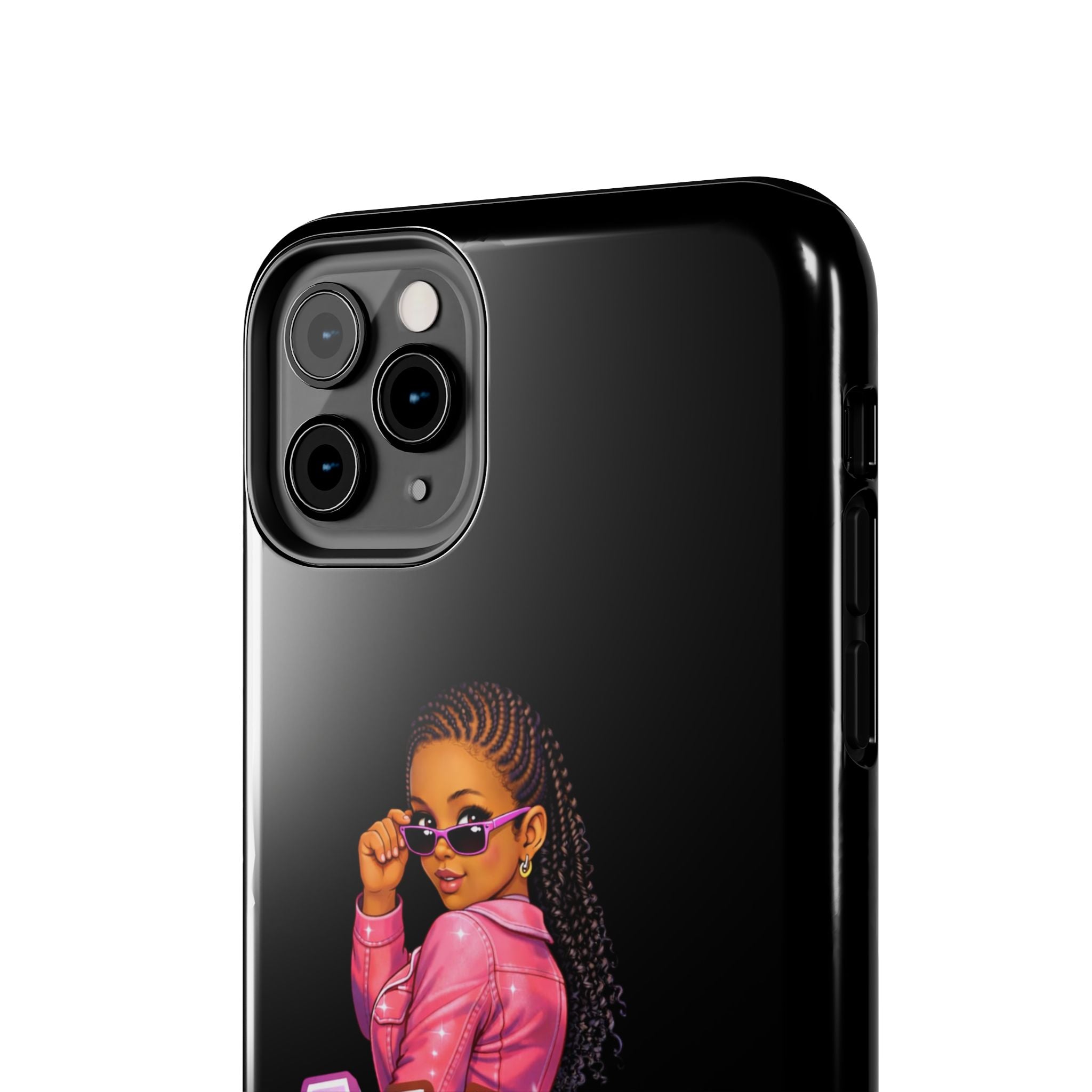 Tough Phone Case — 'A WAH?' Girl Graphic Black Protective Case