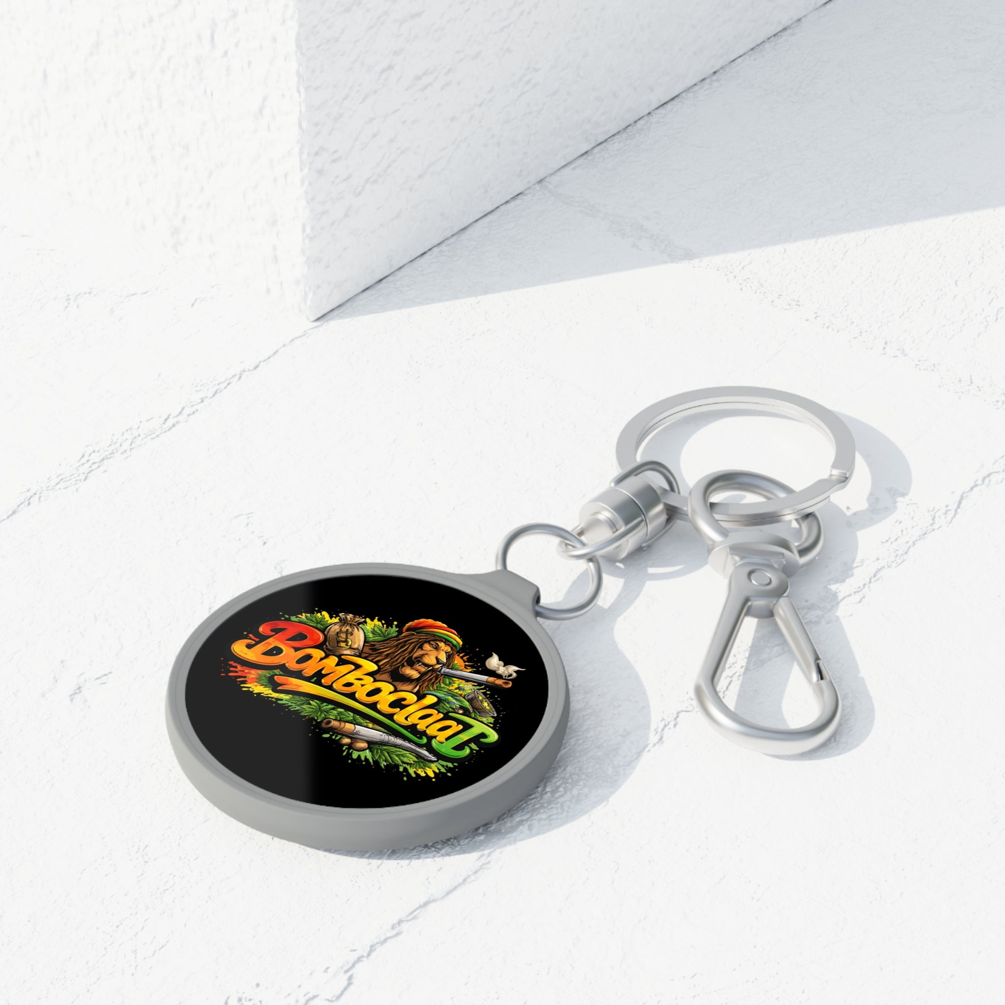 Rasta Lion 'Bomboclaat' Keyring Tag — Reggae Vibe Keychain