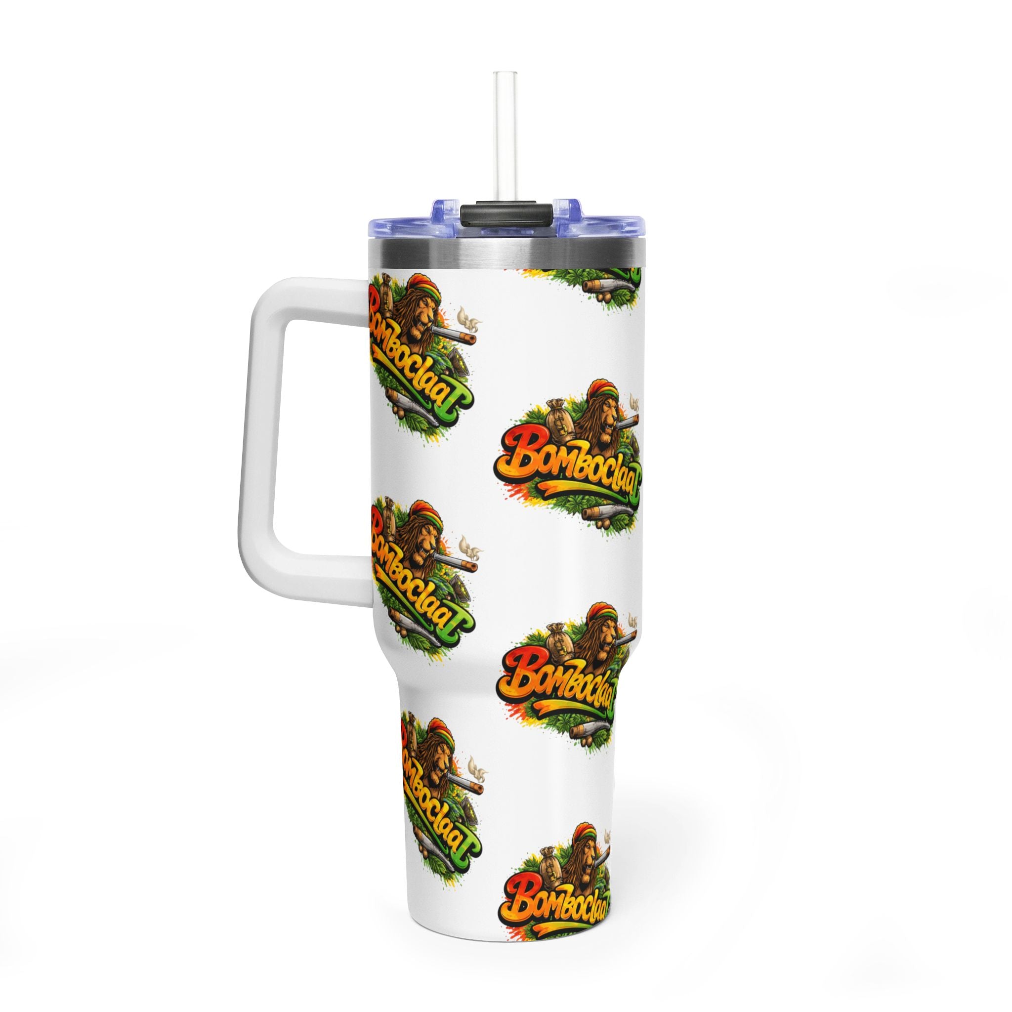 40oz Vacuum Tumbler – Colorful Bombochar Logo Stainless Travel Mug (Insulated)