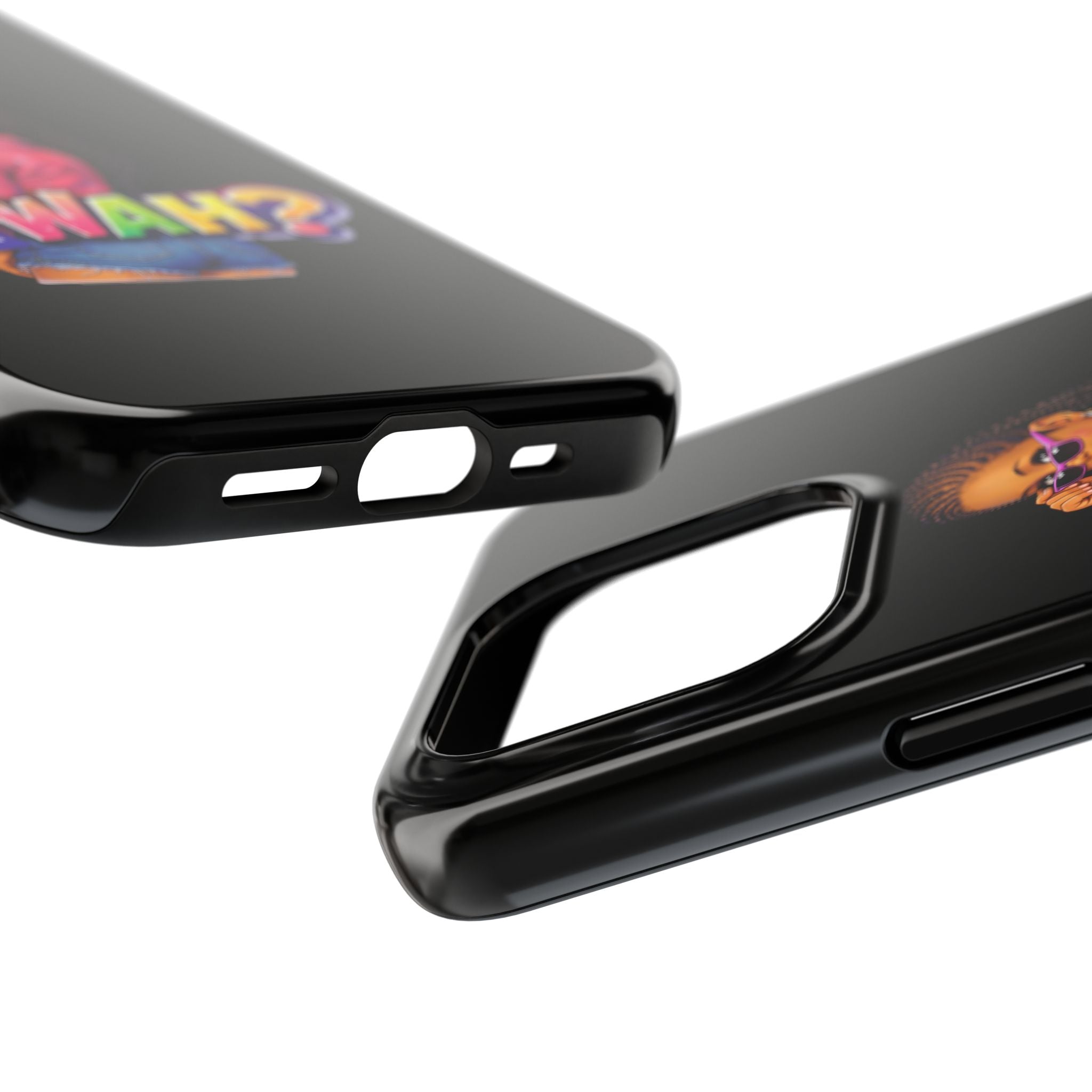 Tough Phone Case — 'A WAH?' Girl Graphic Black Protective Case