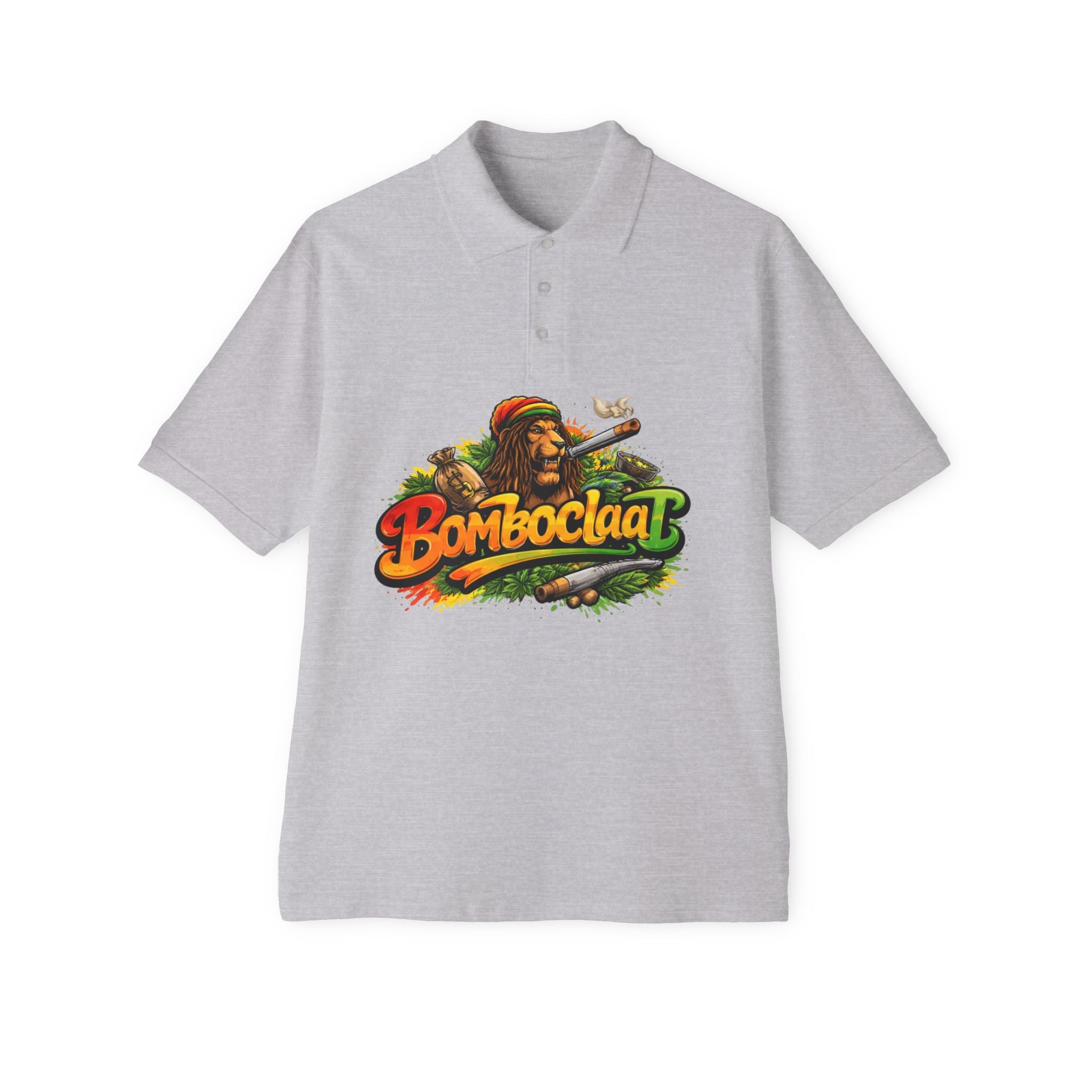 Bomboclaat Rasta Graphic Polo — Men’s Reggae Jamaica Shirt
