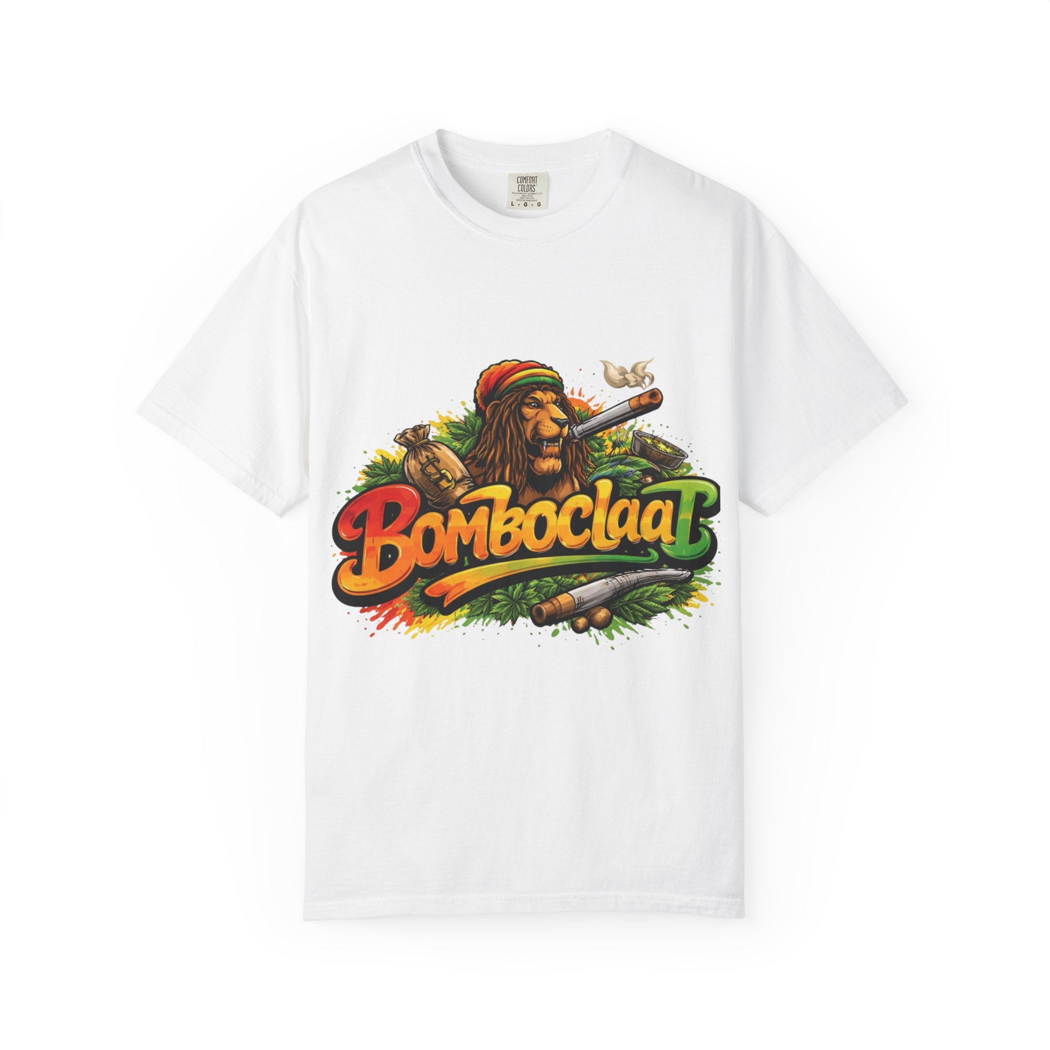Rastafarian Lion with 'Bomboclaat' Graphic T-Shirt | Reggae Vibe