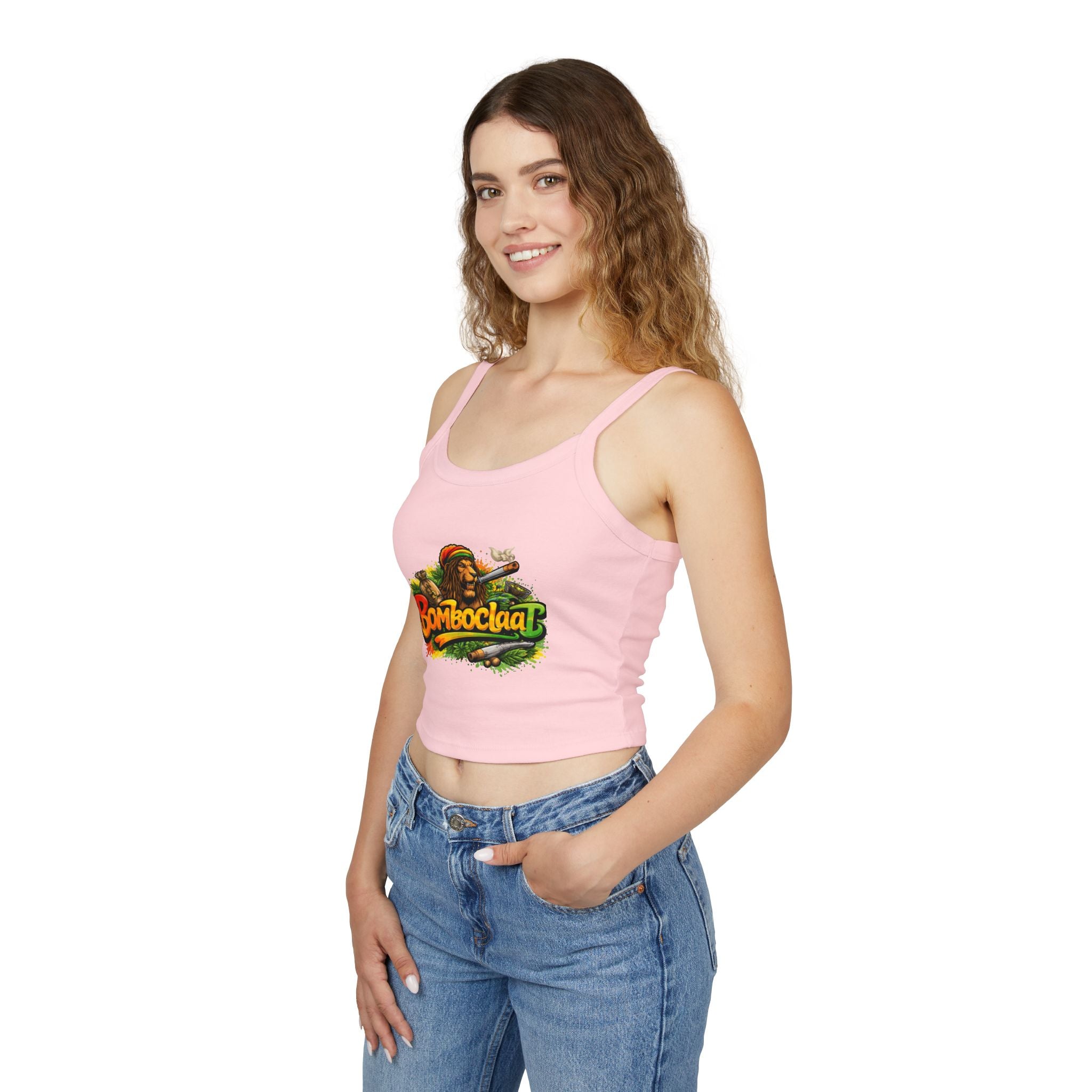 Rastafarian 'Bomboclaat' Graphic Crop Tank Top