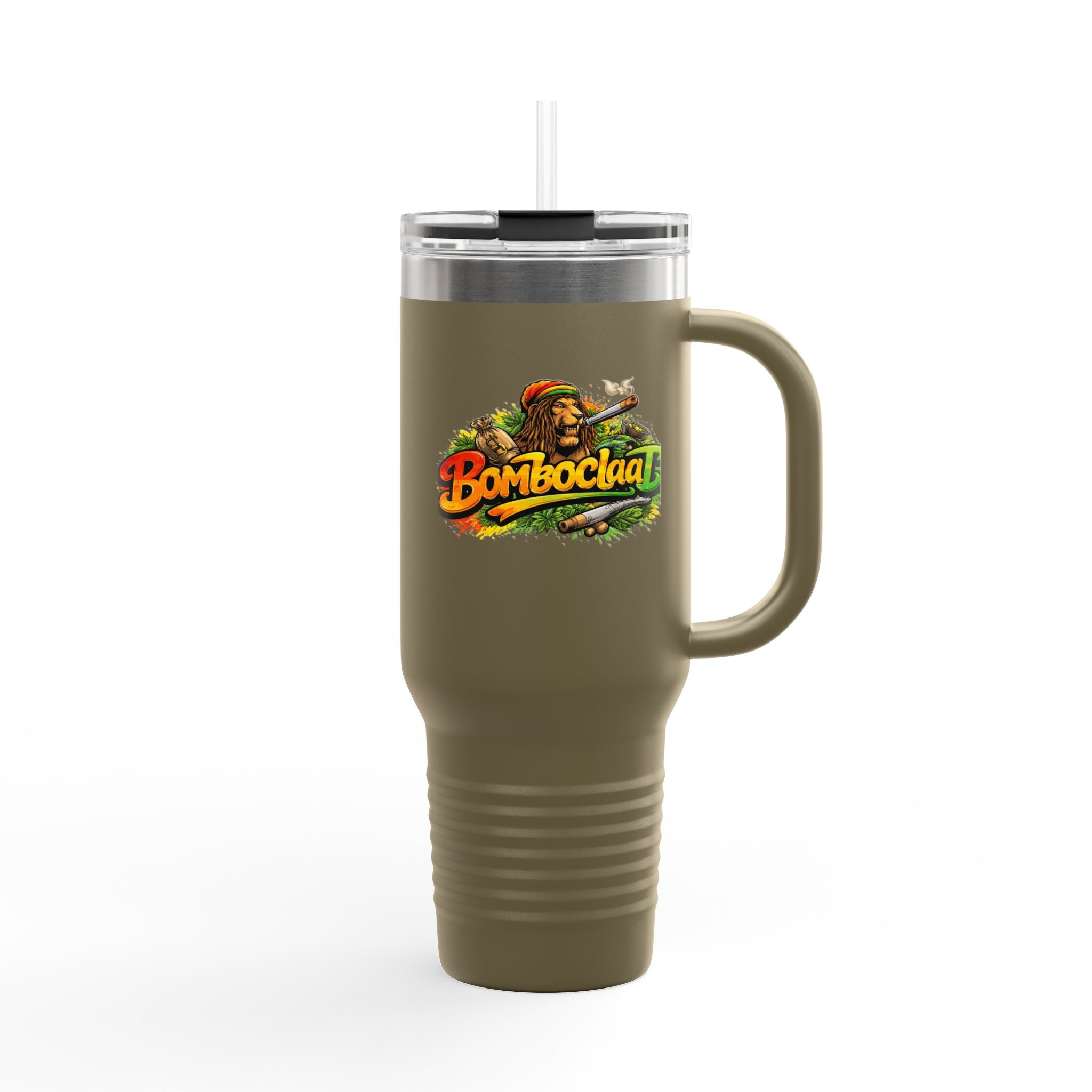 Bomboclaat Travel Mug — 40oz Insulated Tumbler with Rasta Reggae Design