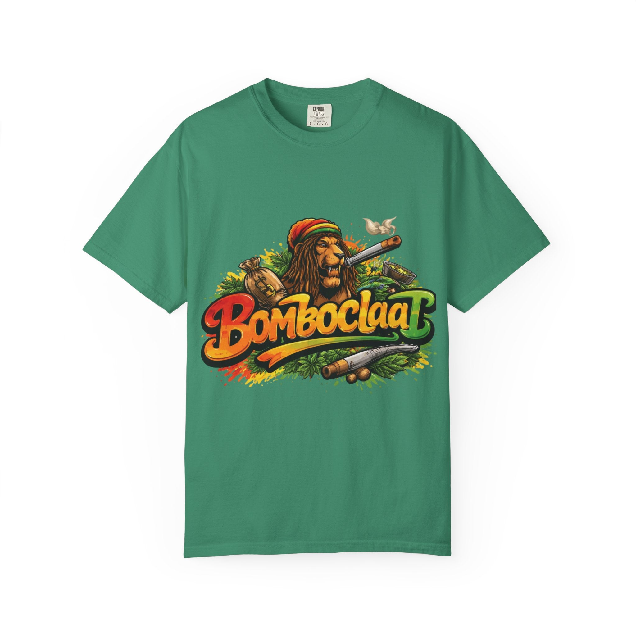 Rastafarian Lion with 'Bomboclaat' Graphic T-Shirt | Reggae Vibe