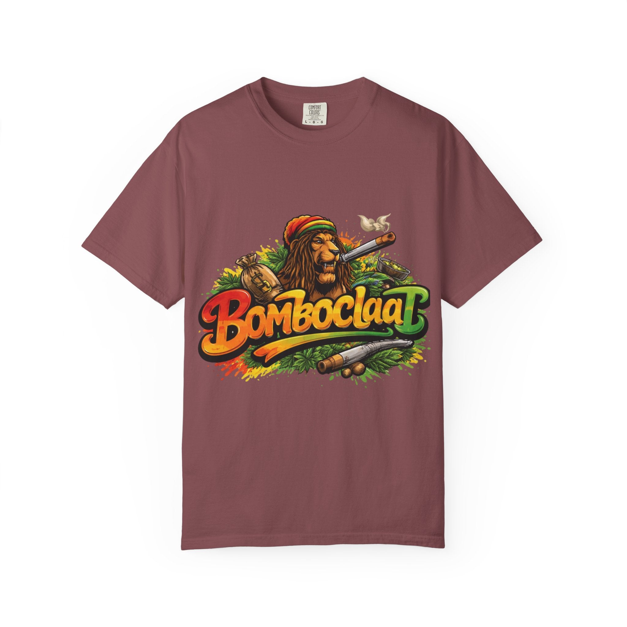 Rastafarian Lion with 'Bomboclaat' Graphic T-Shirt | Reggae Vibe
