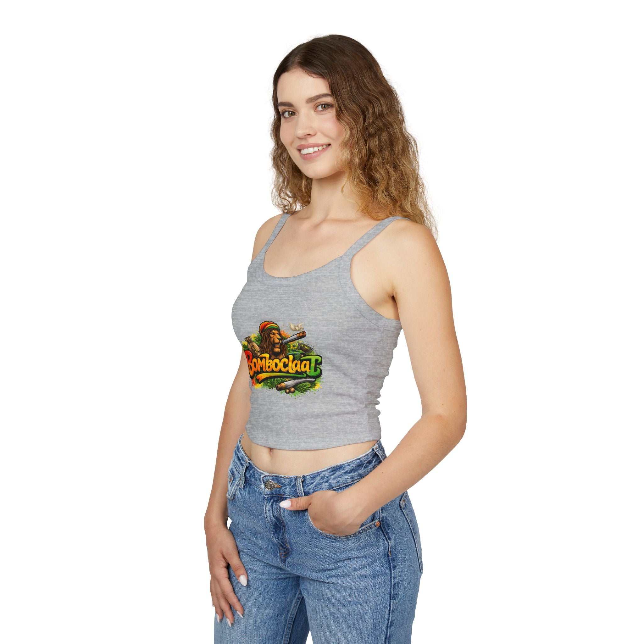 Rastafarian 'Bomboclaat' Graphic Crop Tank Top