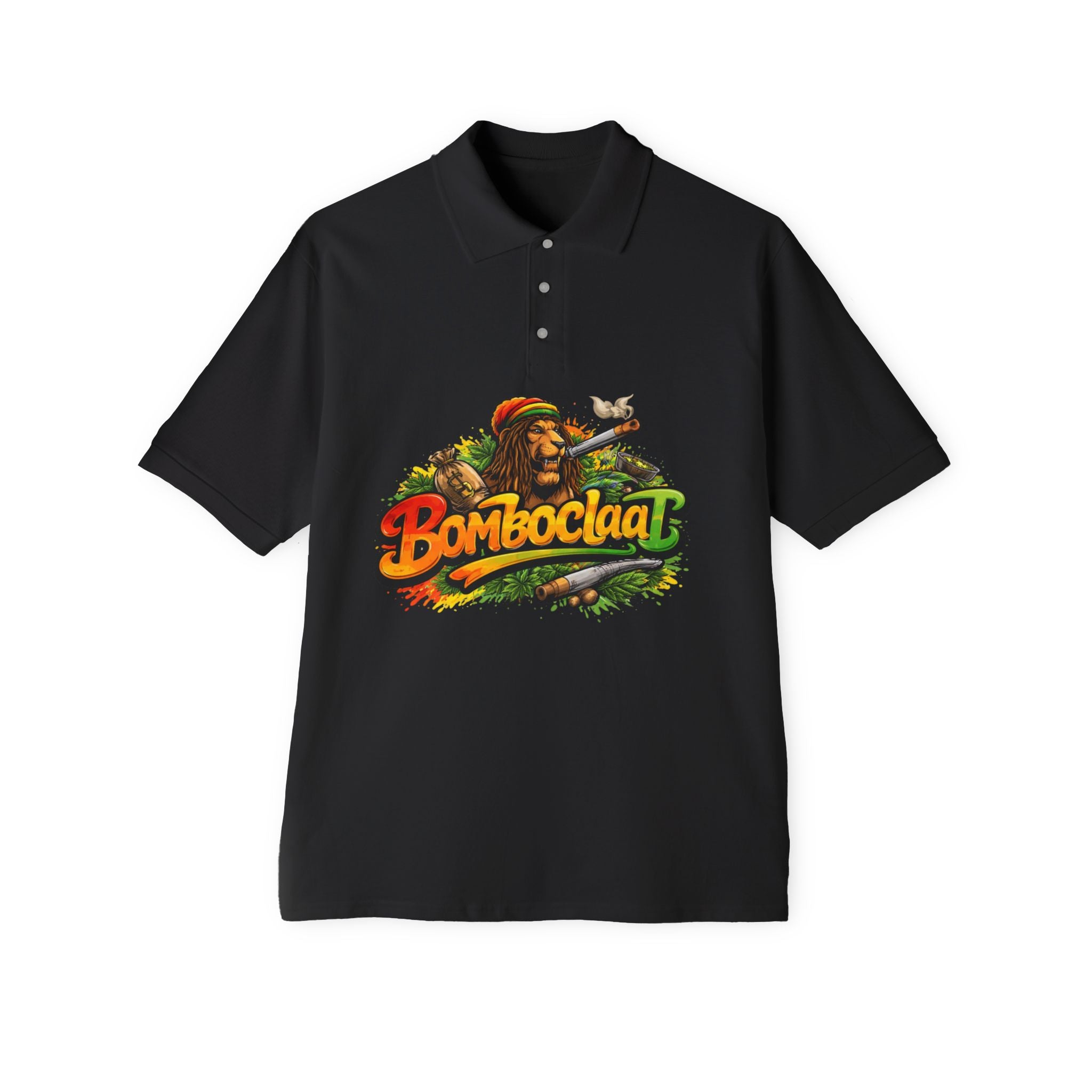 Bomboclaat Rasta Graphic Polo — Men’s Reggae Jamaica Shirt