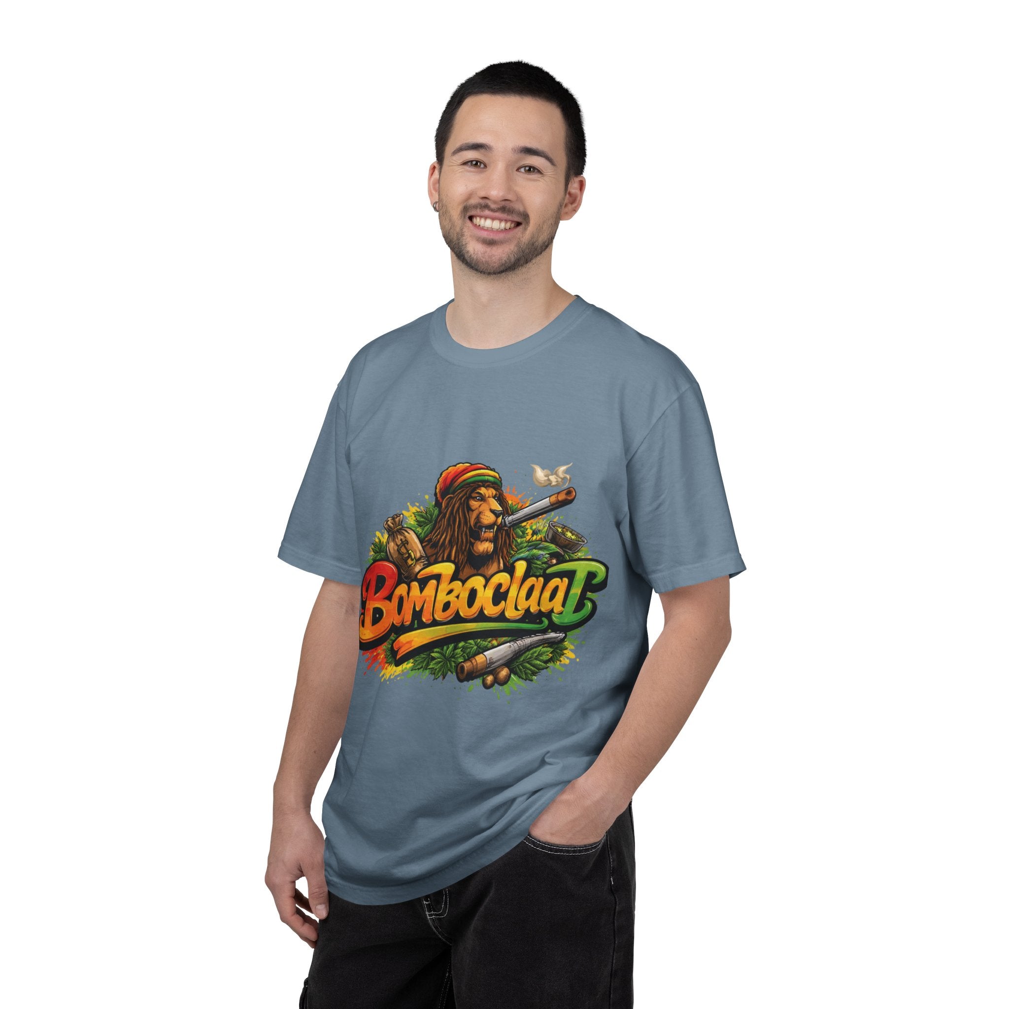 Rastafarian Lion with 'Bomboclaat' Graphic T-Shirt | Reggae Vibe