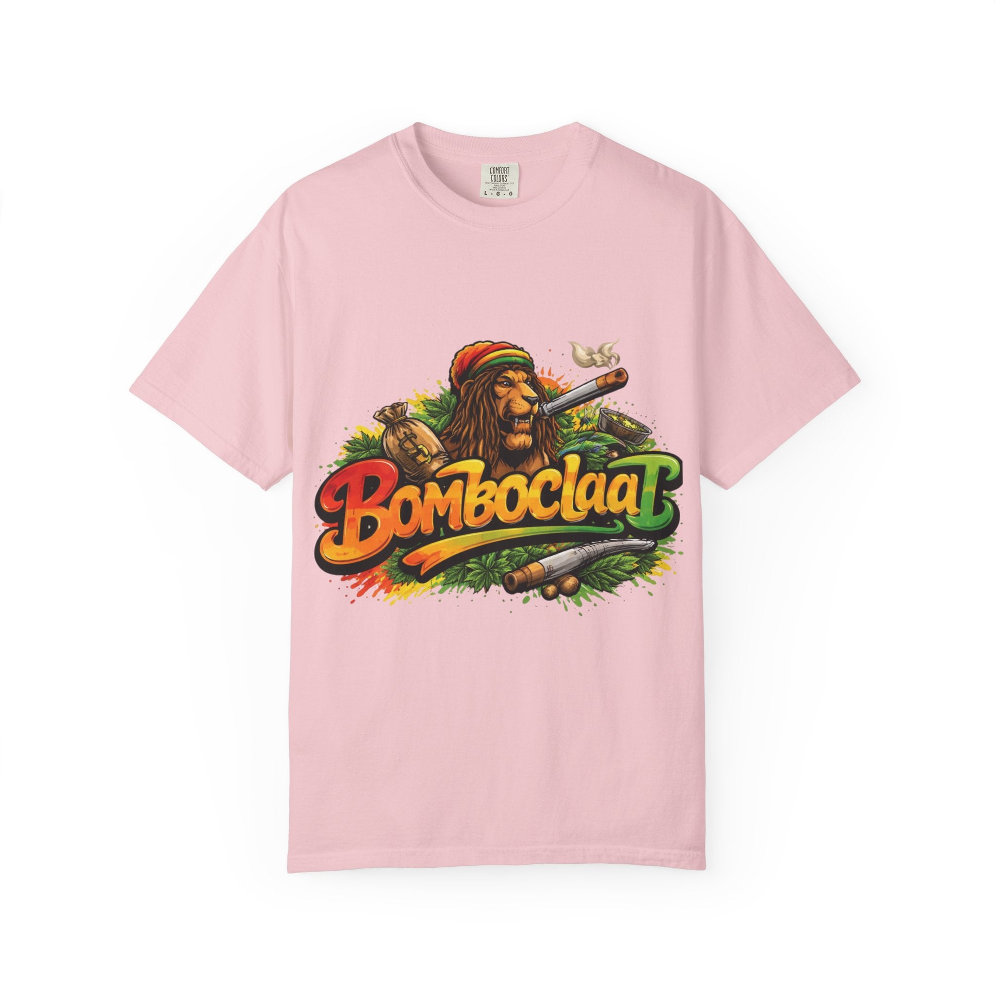 Rastafarian Lion with 'Bomboclaat' Graphic T-Shirt | Reggae Vibe
