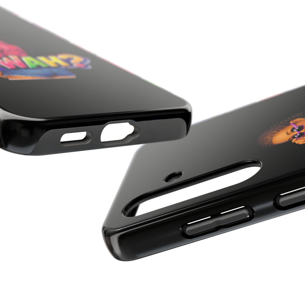 Tough Phone Case — 'A WAH?' Girl Graphic Black Protective Case