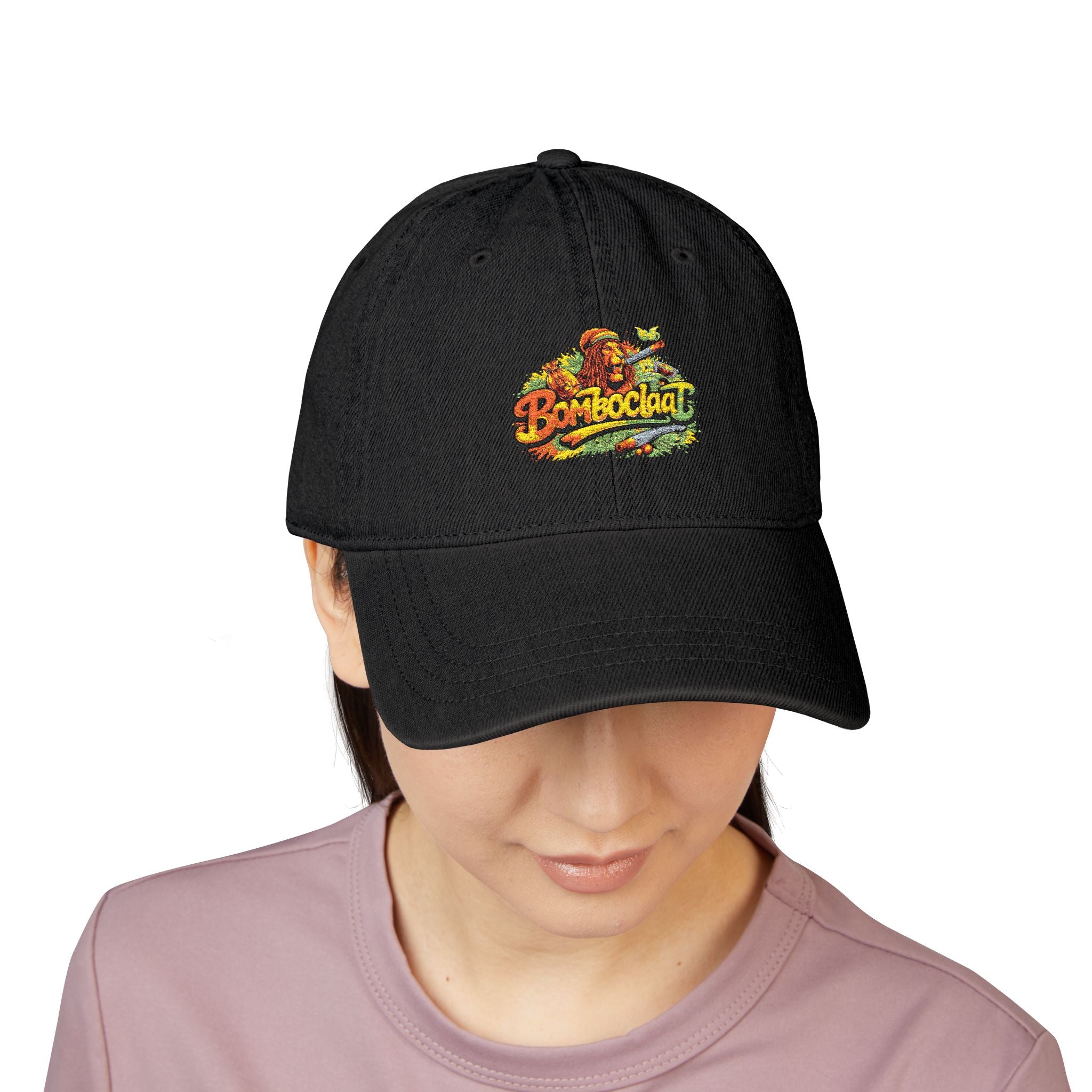 Embroidered 'Beachin'' Denim Hat — Vintage Floral Surf Cap