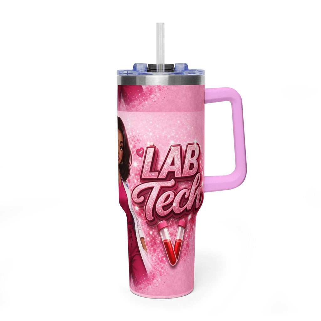 40oz Vacuum Tumbler – Pink Lab Tech  T