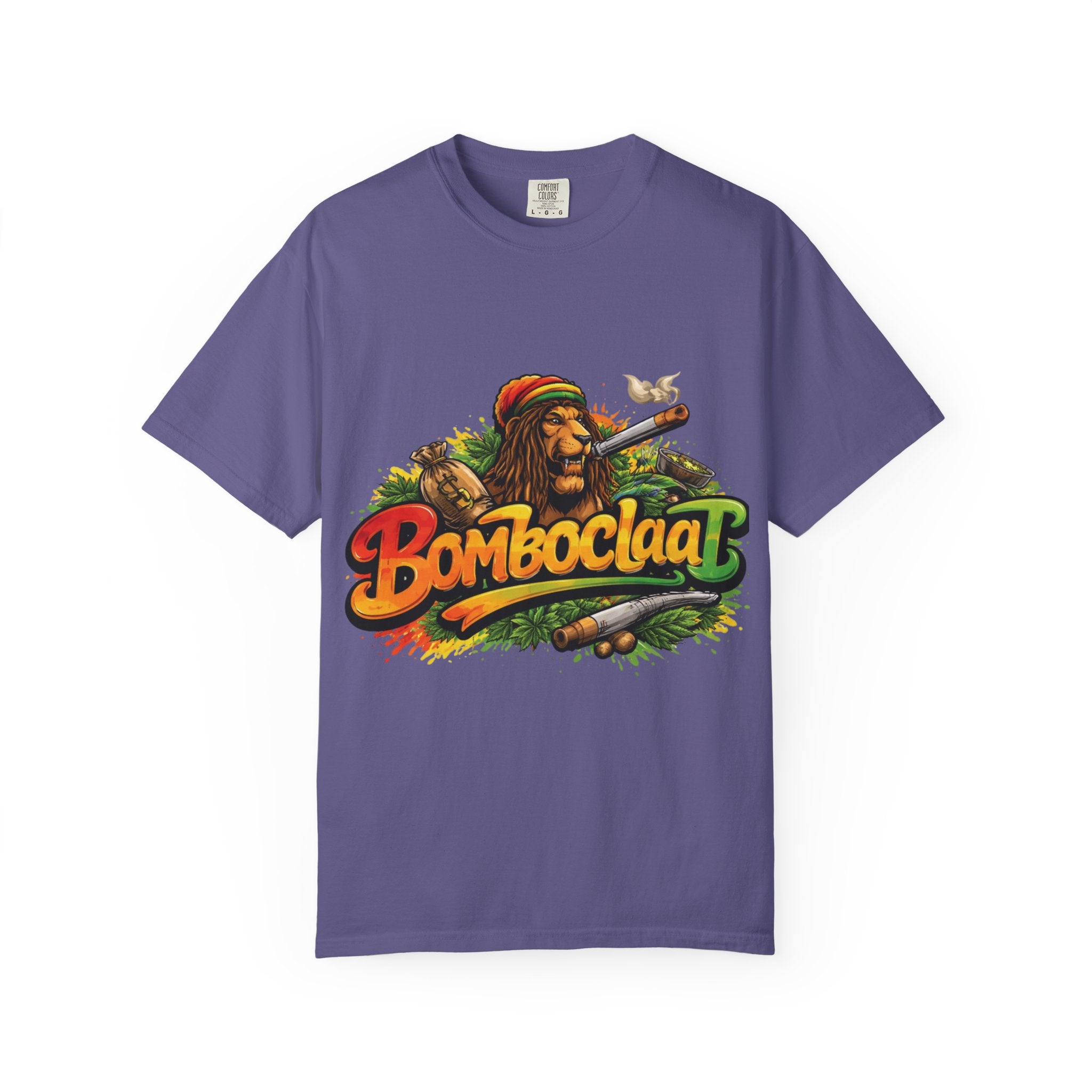 Rastafarian Lion with 'Bomboclaat' Graphic T-Shirt | Reggae Vibe