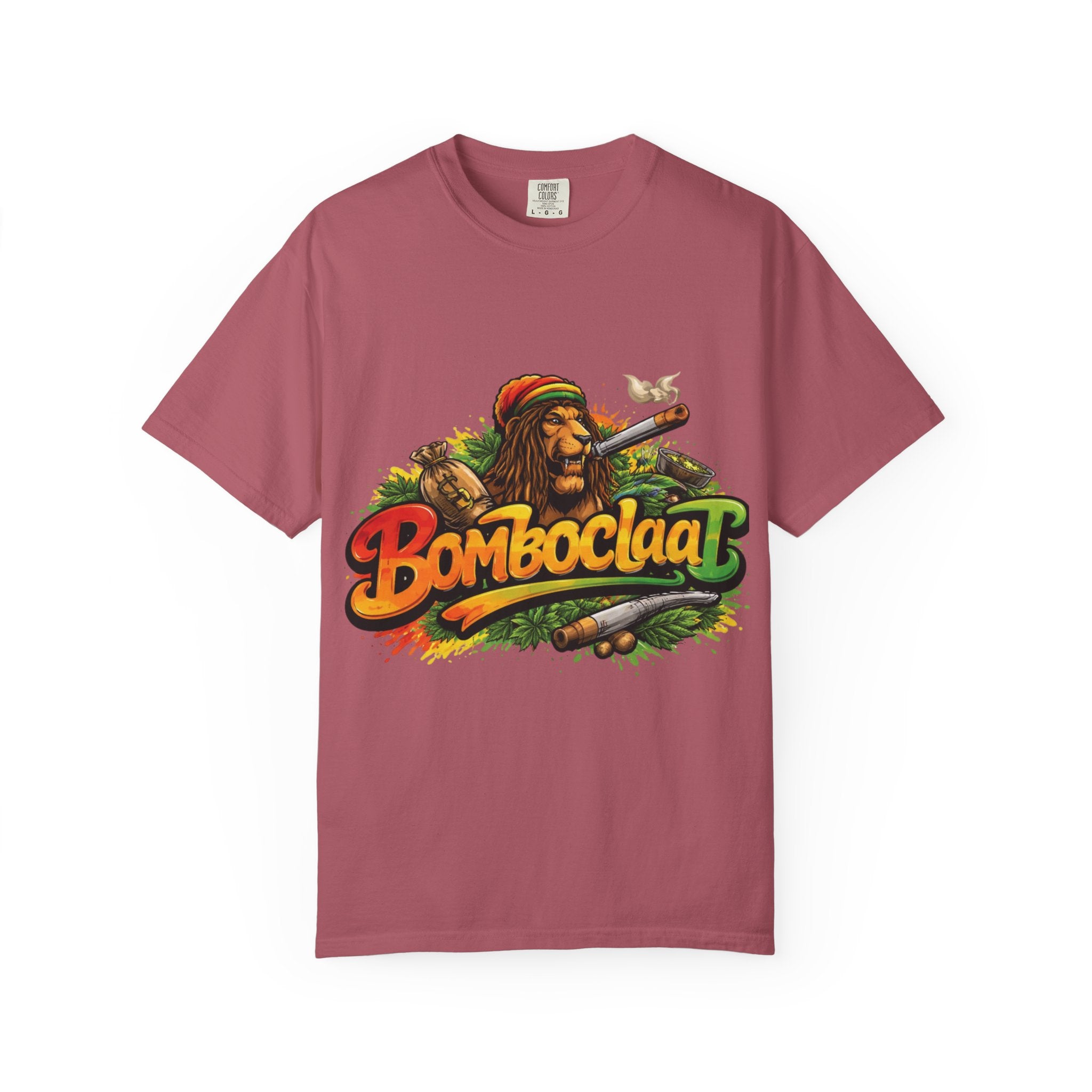Rastafarian Lion with 'Bomboclaat' Graphic T-Shirt | Reggae Vibe