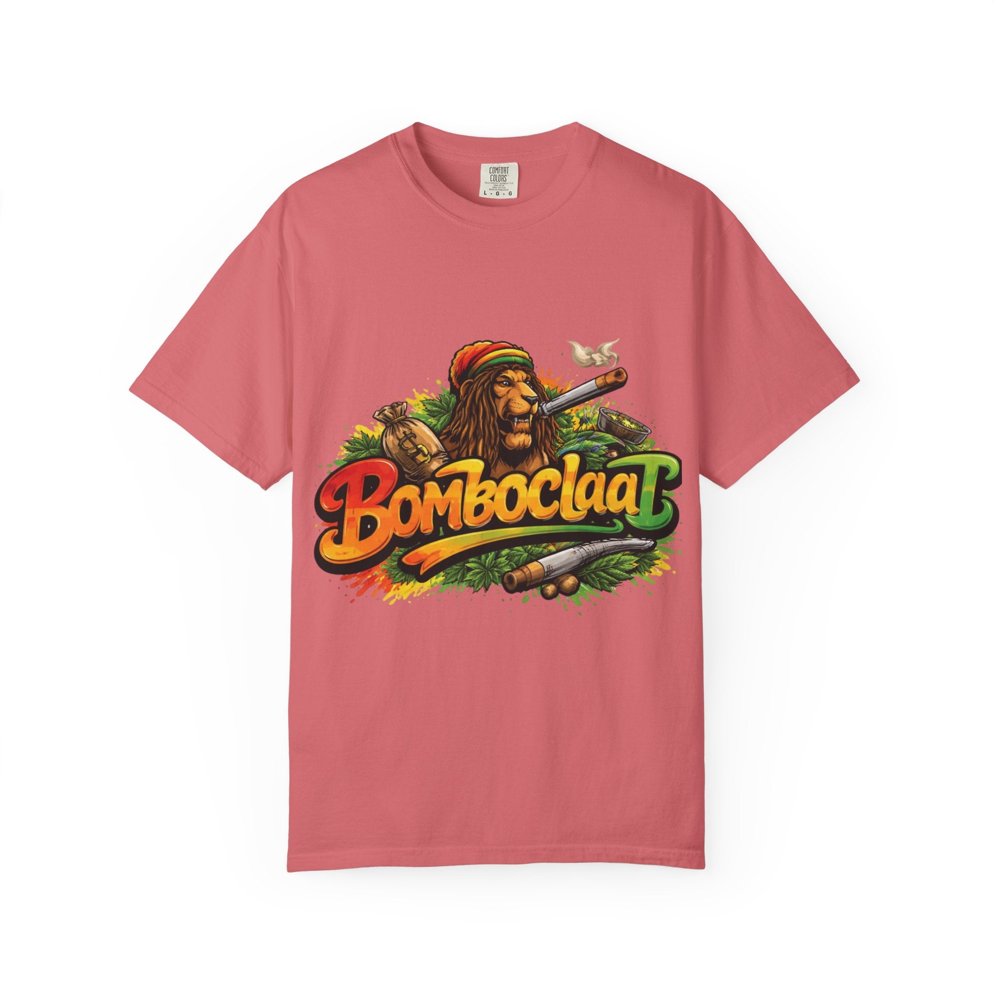 Rastafarian Lion with 'Bomboclaat' Graphic T-Shirt | Reggae Vibe