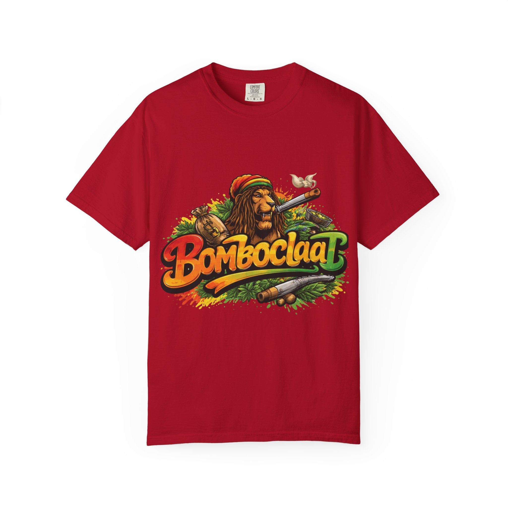 Rastafarian Lion with 'Bomboclaat' Graphic T-Shirt | Reggae Vibe