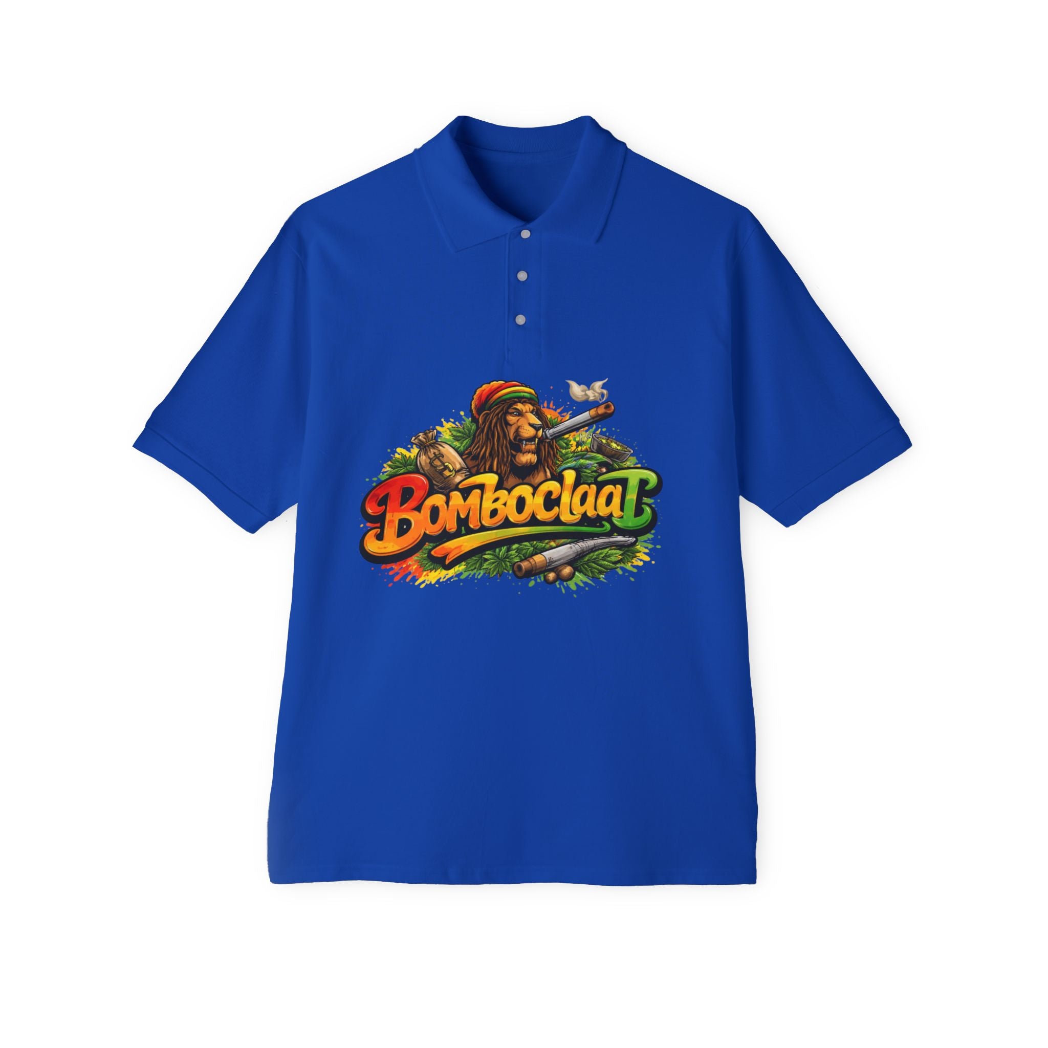 Bomboclaat Rasta Graphic Polo — Men’s Reggae Jamaica Shirt