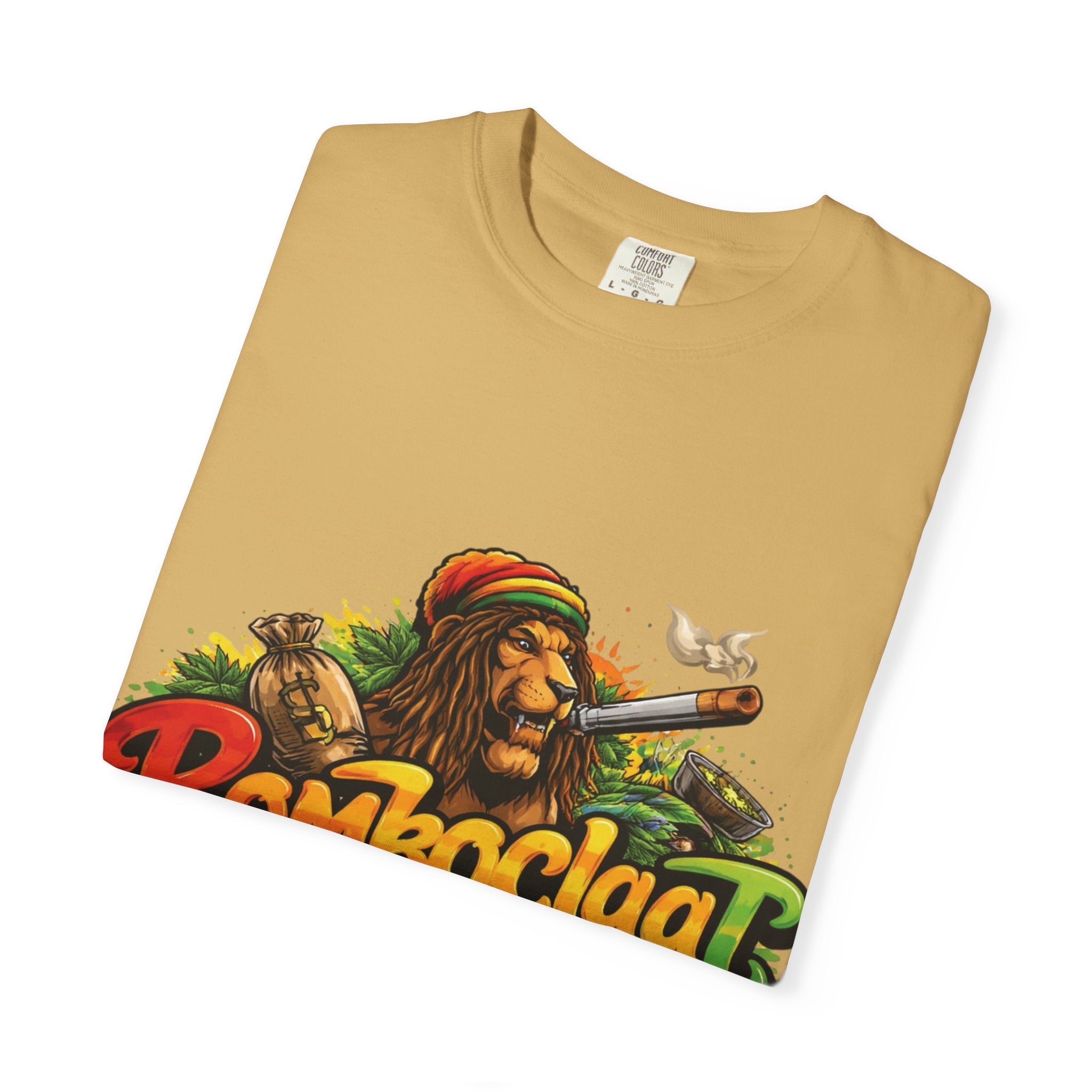 Rastafarian Lion with 'Bomboclaat' Graphic T-Shirt | Reggae Vibe