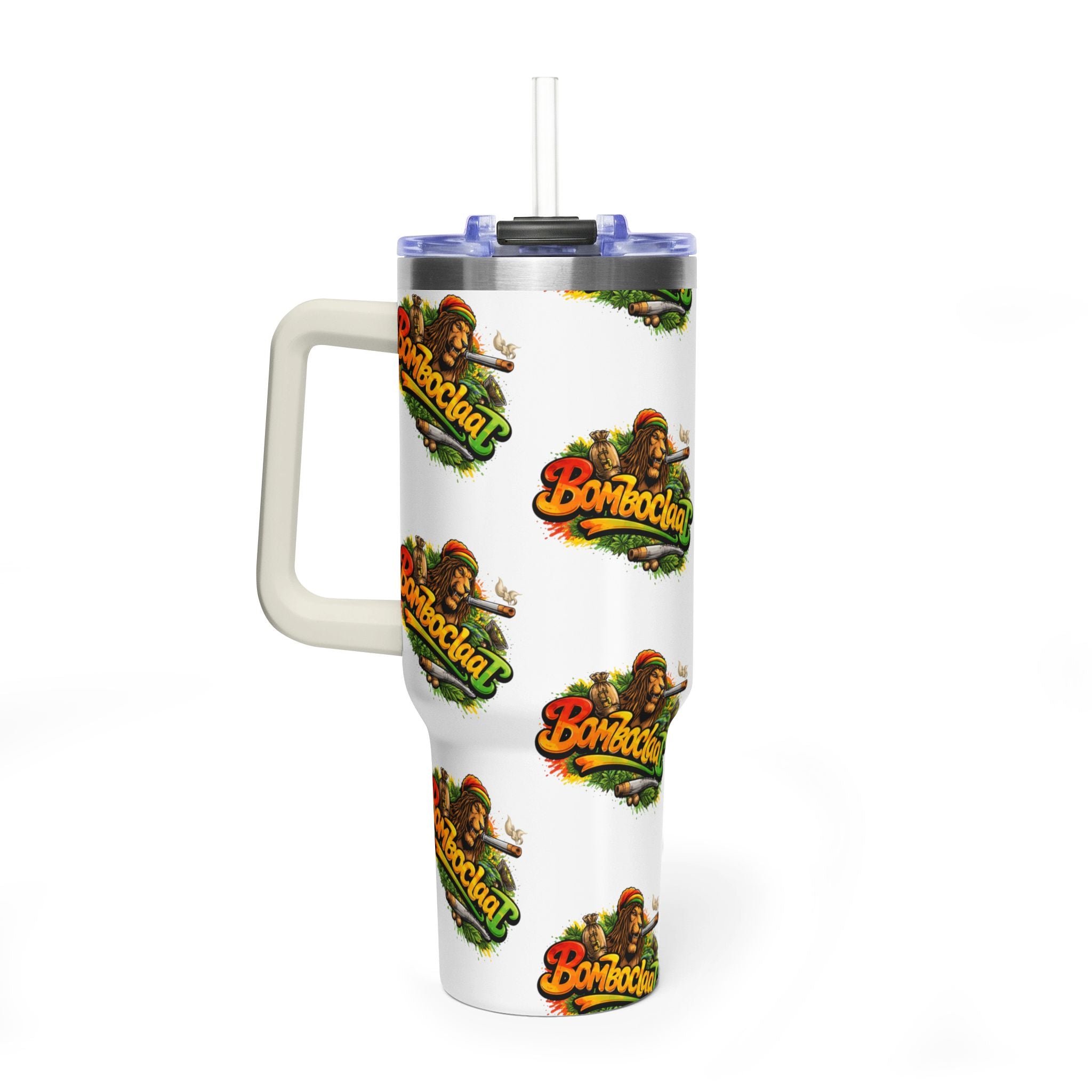 40oz Vacuum Tumbler – Colorful Bombochar Logo Stainless Travel Mug (Insulated)