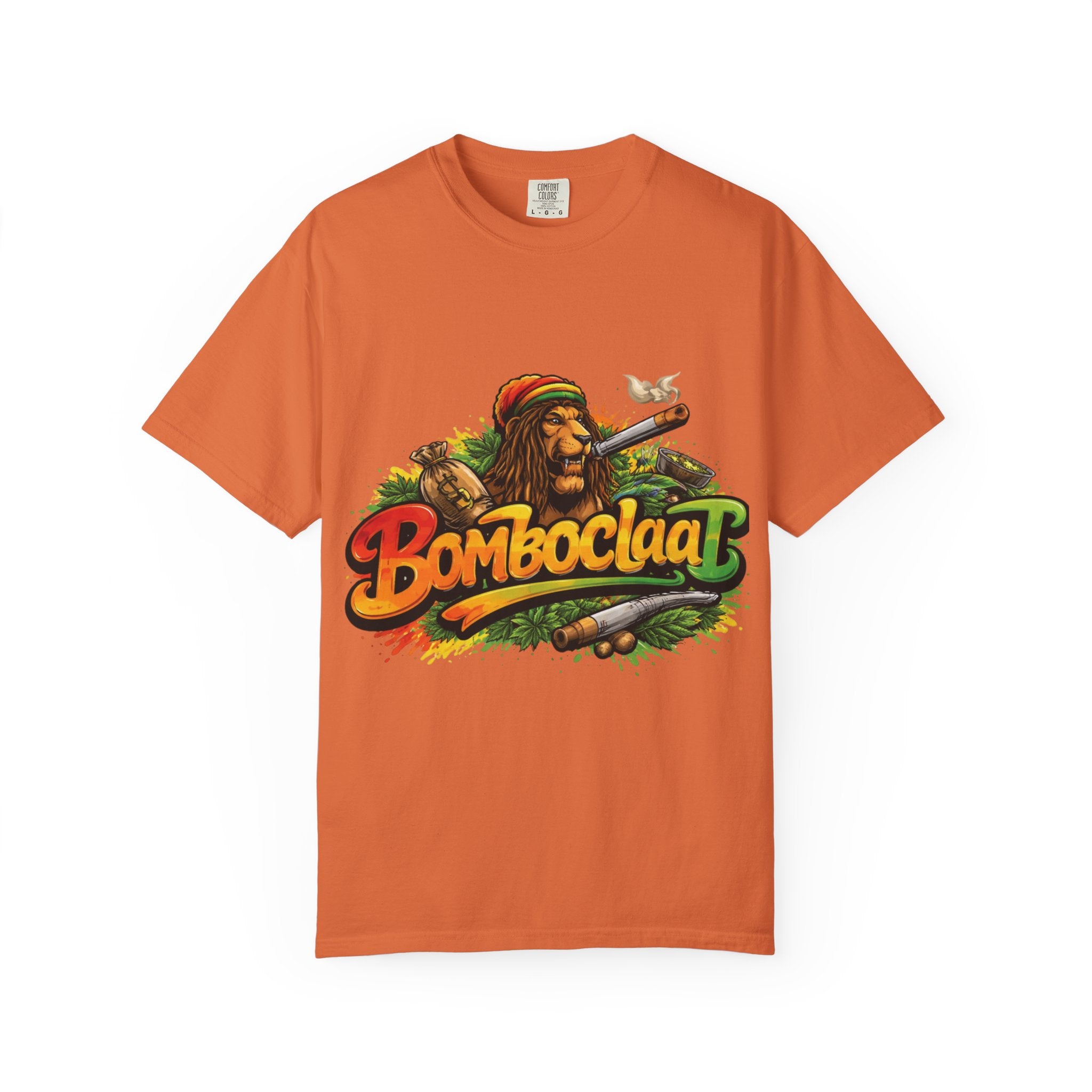 Rastafarian Lion with 'Bomboclaat' Graphic T-Shirt | Reggae Vibe
