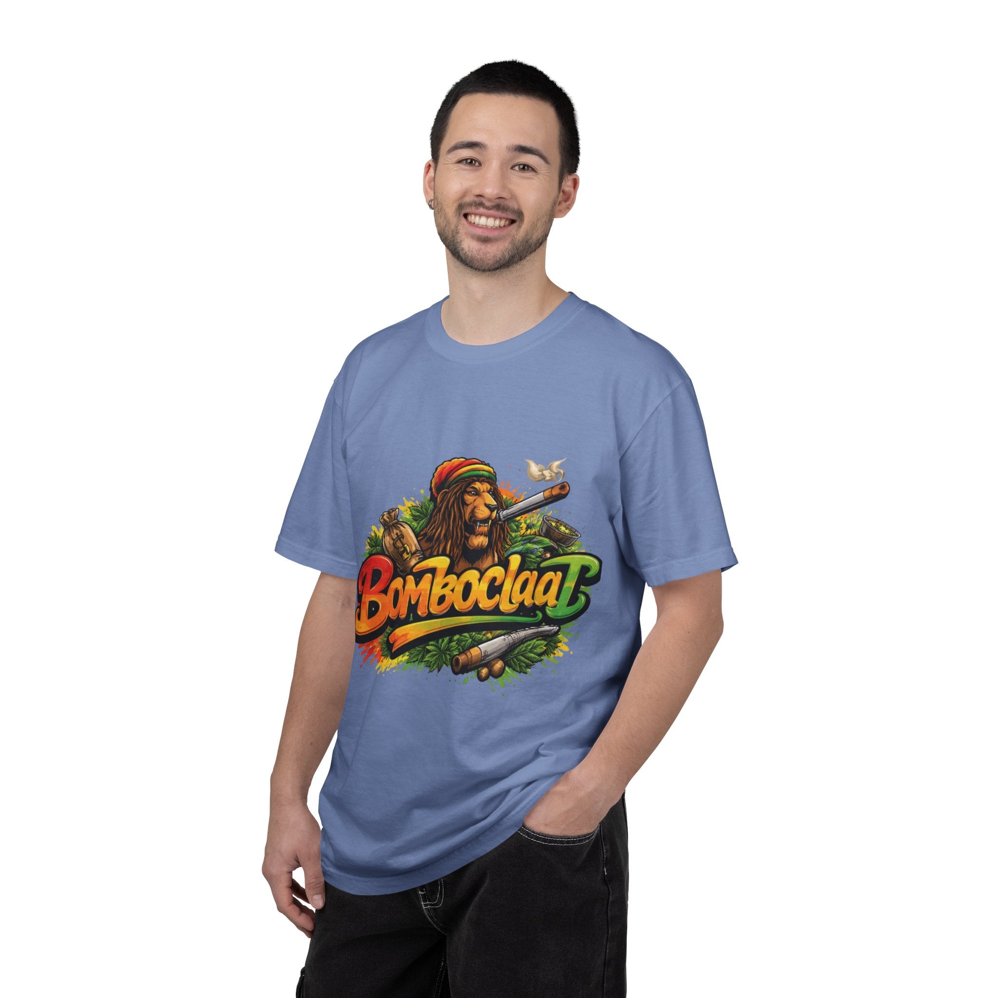 Rastafarian Lion with 'Bomboclaat' Graphic T-Shirt | Reggae Vibe