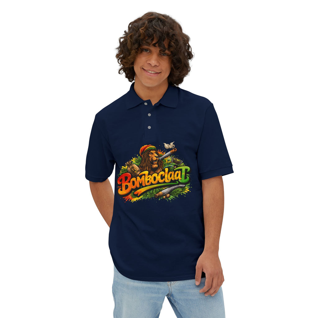 Bomboclaat Rasta Graphic Polo — Men’s Reggae Jamaica Shirt