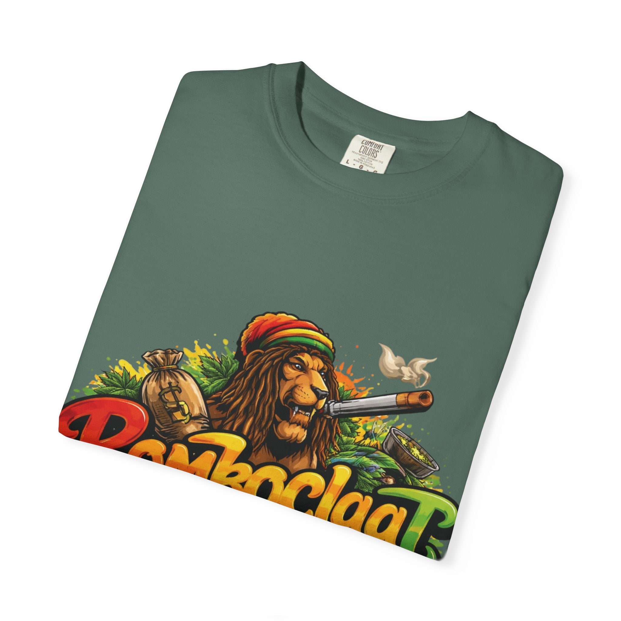 Rastafarian Lion with 'Bomboclaat' Graphic T-Shirt | Reggae Vibe
