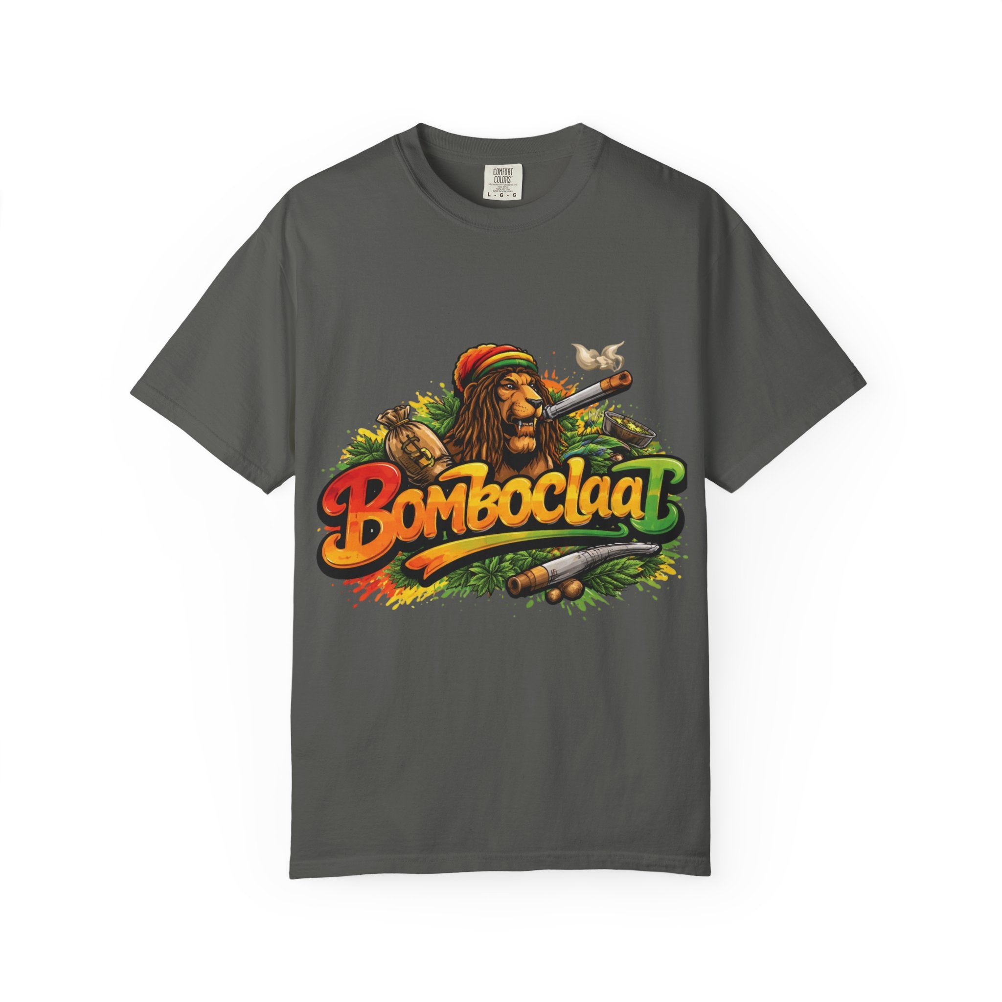 Rastafarian Lion with 'Bomboclaat' Graphic T-Shirt | Reggae Vibe