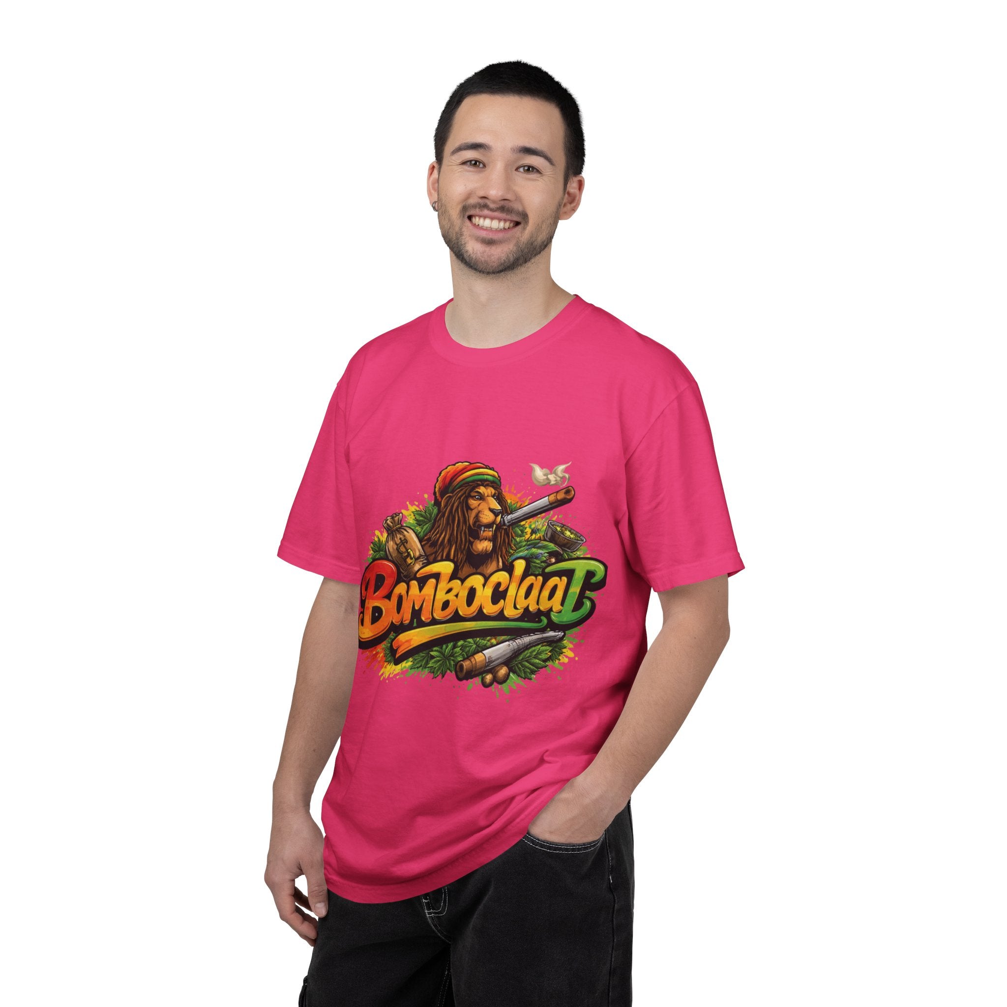 Rastafarian Lion with 'Bomboclaat' Graphic T-Shirt | Reggae Vibe