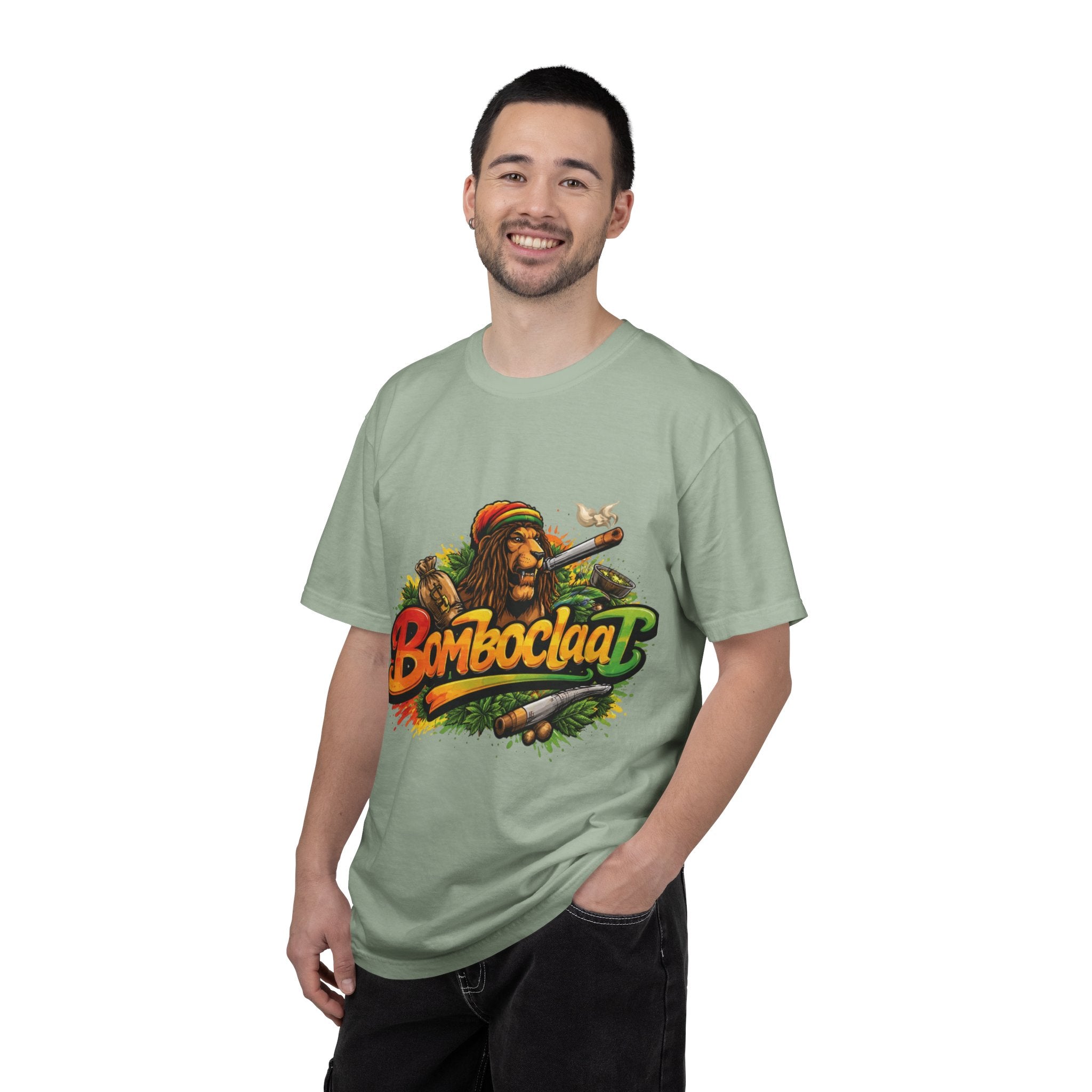 Rastafarian Lion with 'Bomboclaat' Graphic T-Shirt | Reggae Vibe