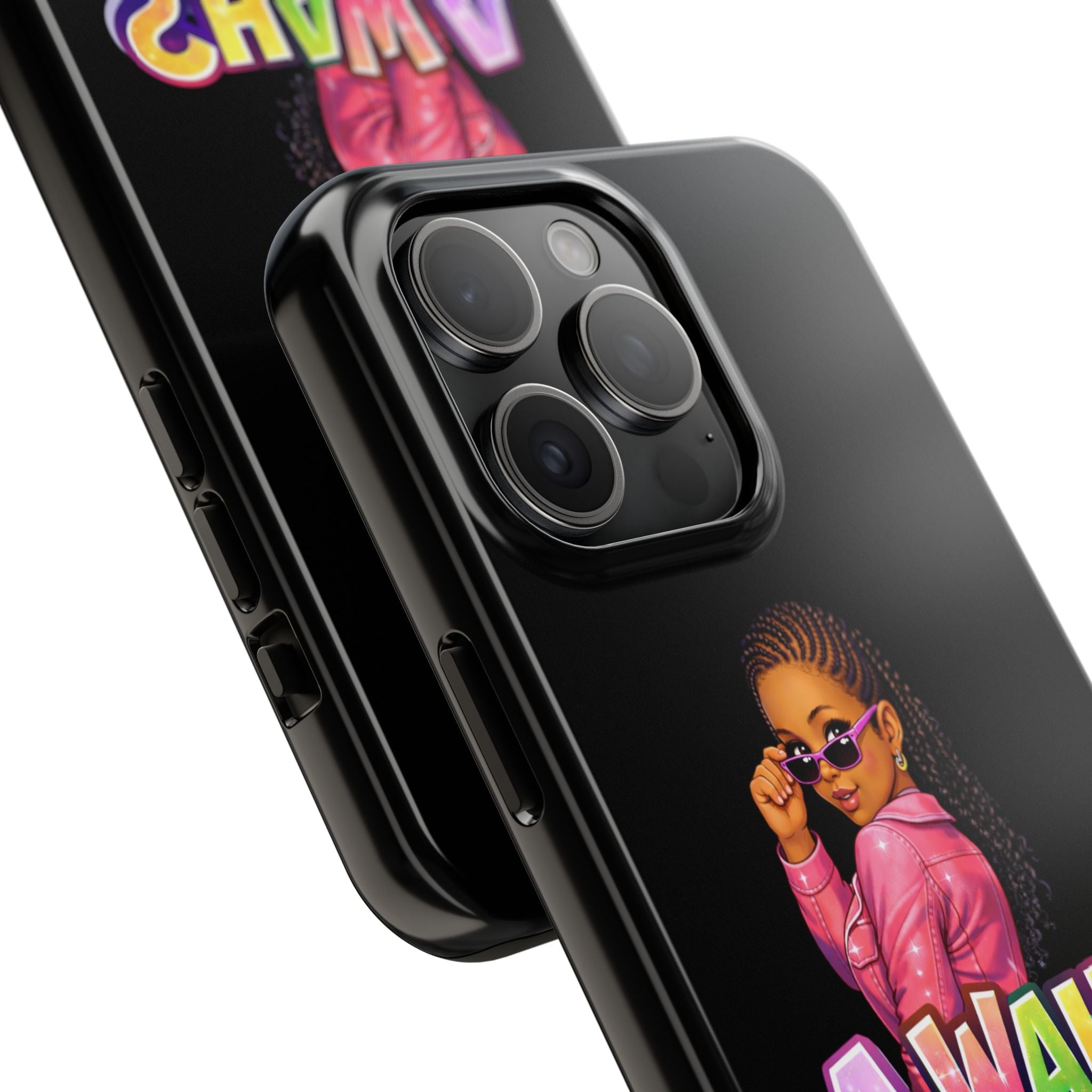 Tough Phone Case — 'A WAH?' Girl Graphic Black Protective Case