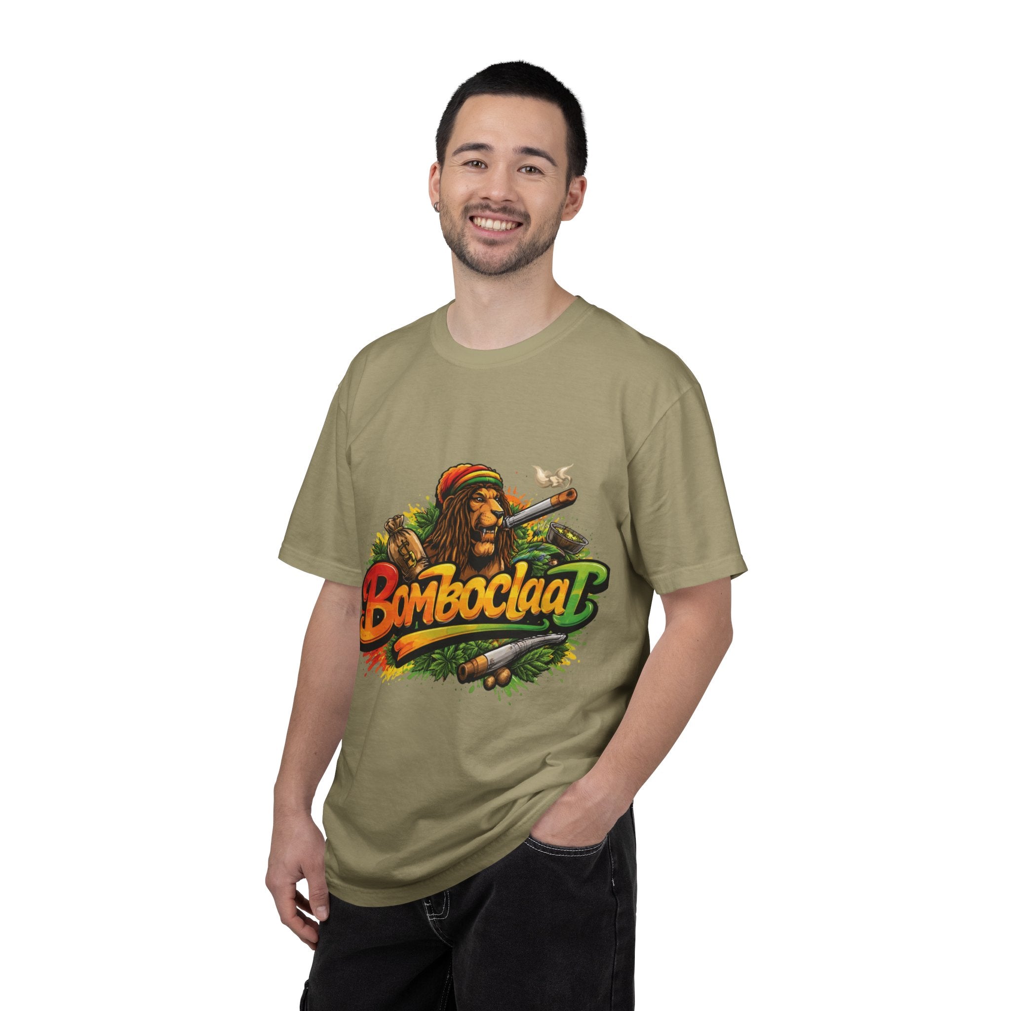 Rastafarian Lion with 'Bomboclaat' Graphic T-Shirt | Reggae Vibe