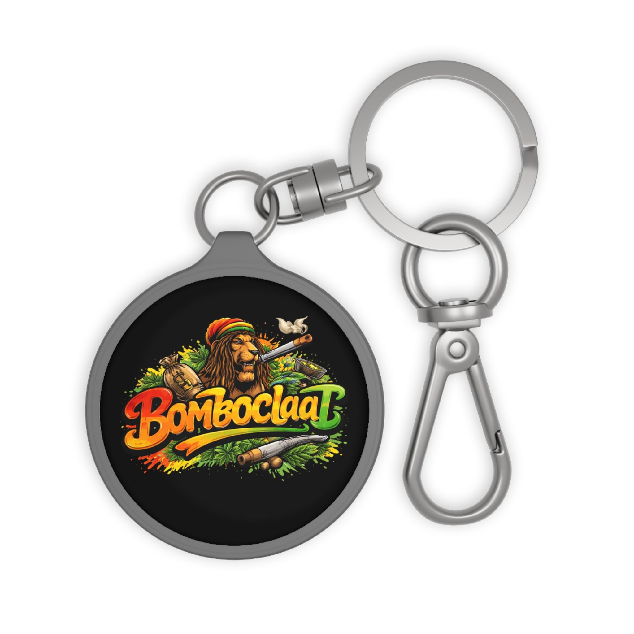 Rasta Lion 'Bomboclaat' Keyring Tag — Reggae Vibe Keychain