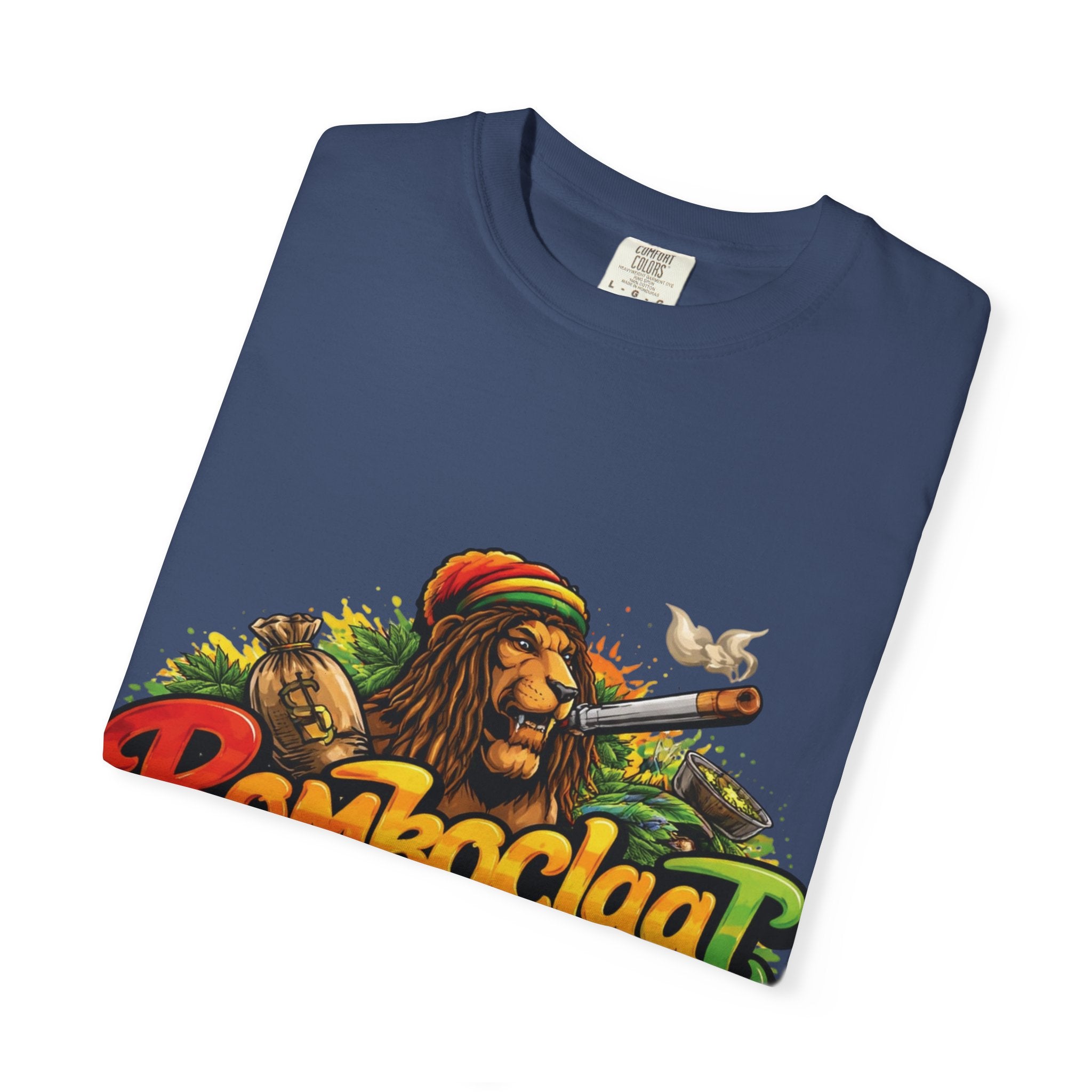 Rastafarian Lion with 'Bomboclaat' Graphic T-Shirt | Reggae Vibe