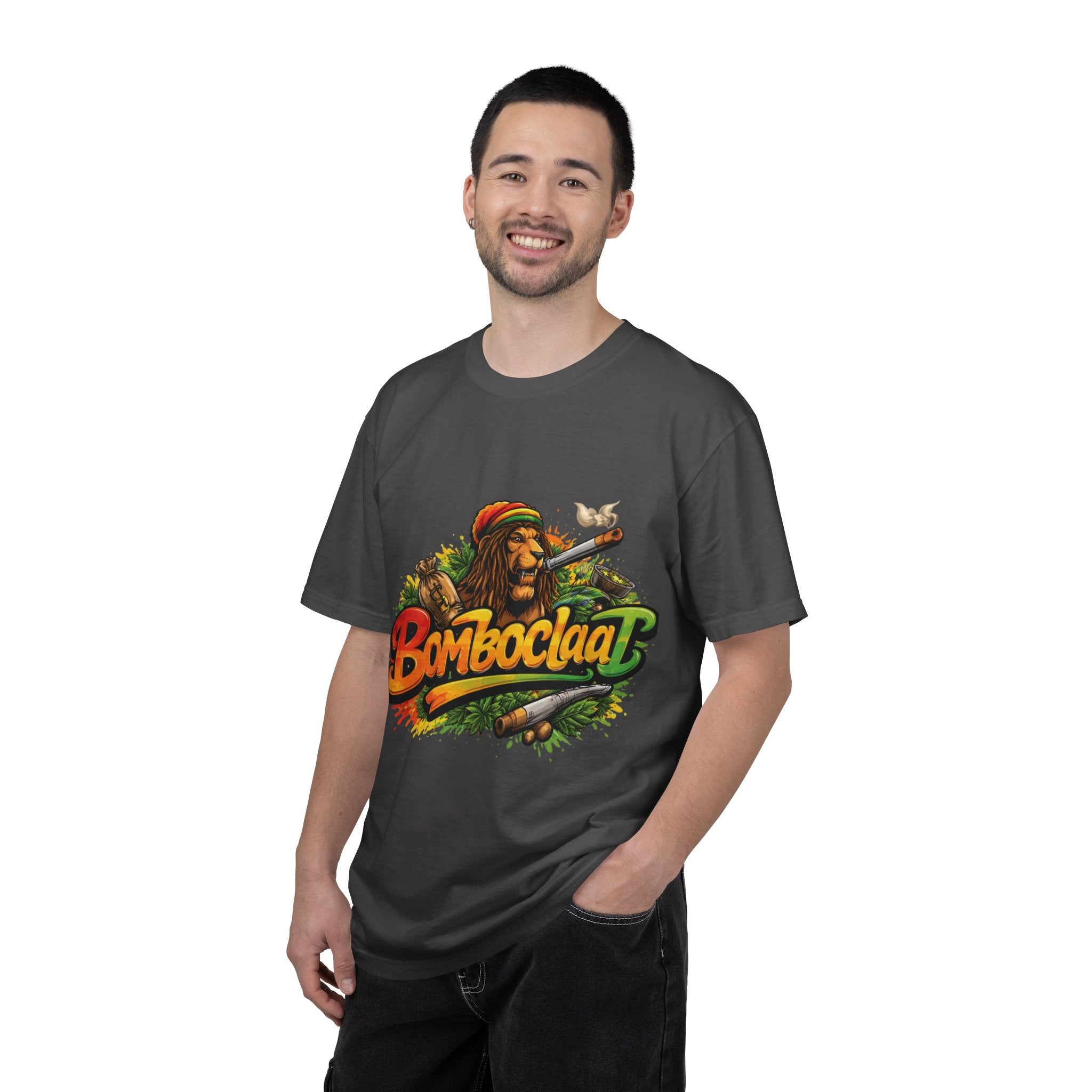 Rastafarian Lion with 'Bomboclaat' Graphic T-Shirt | Reggae Vibe