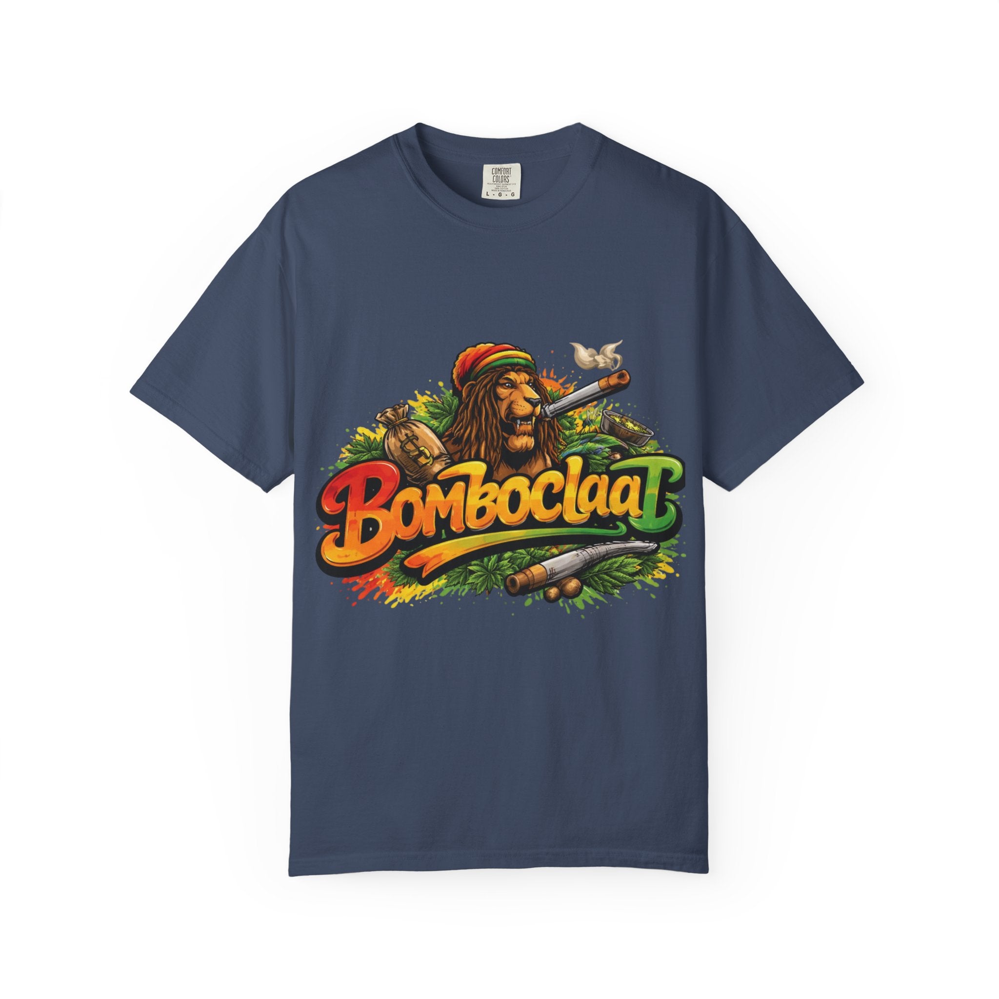 Rastafarian Lion with 'Bomboclaat' Graphic T-Shirt | Reggae Vibe