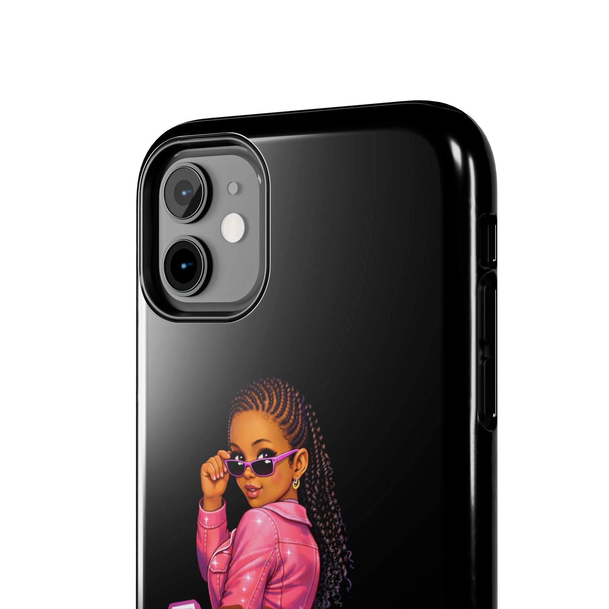 Tough Phone Case — 'A WAH?' Girl Graphic Black Protective Case