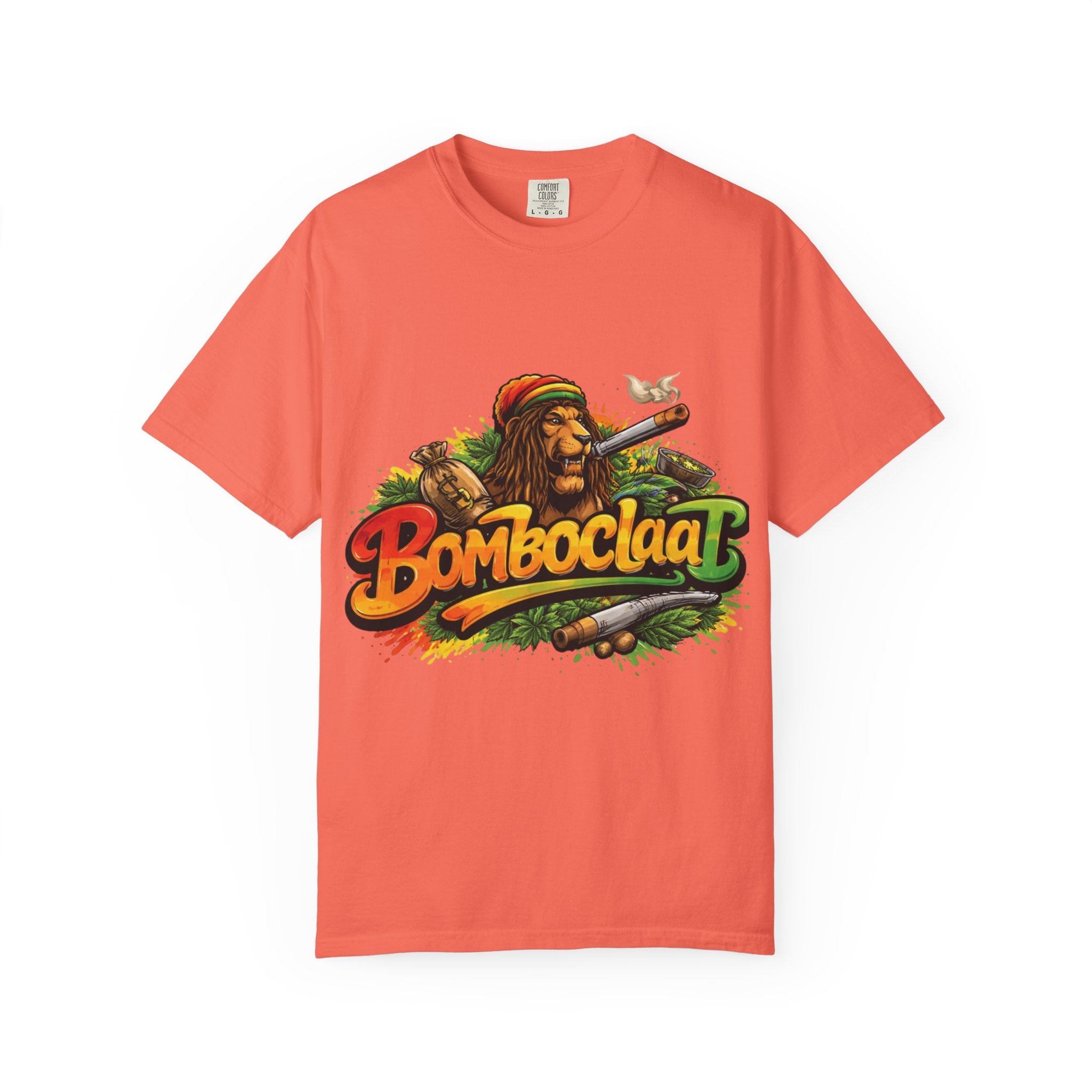 Rastafarian Lion with 'Bomboclaat' Graphic T-Shirt | Reggae Vibe