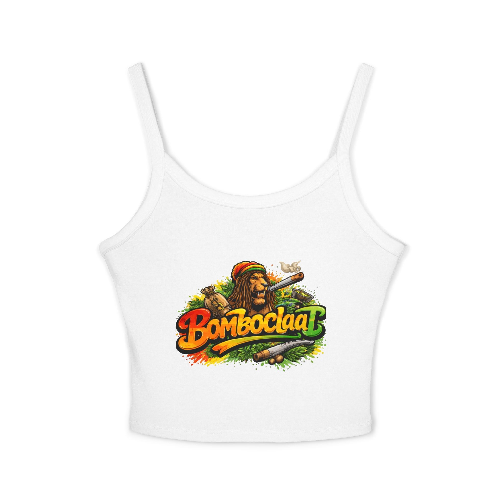 Rastafarian 'Bomboclaat' Graphic Crop Tank Top