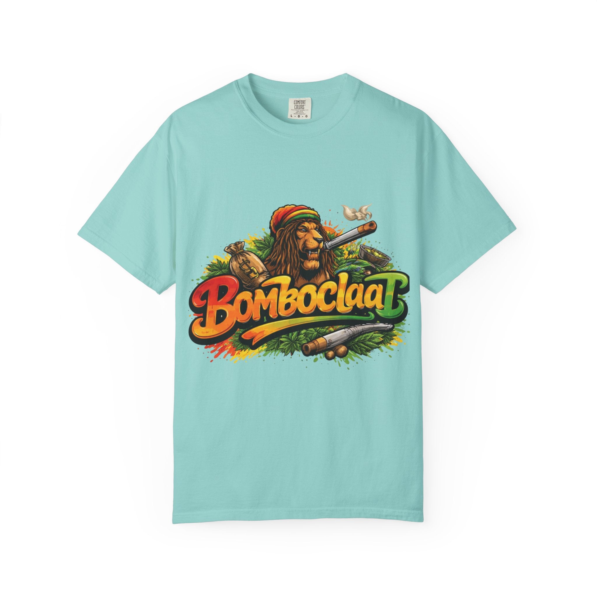 Rastafarian Lion with 'Bomboclaat' Graphic T-Shirt | Reggae Vibe