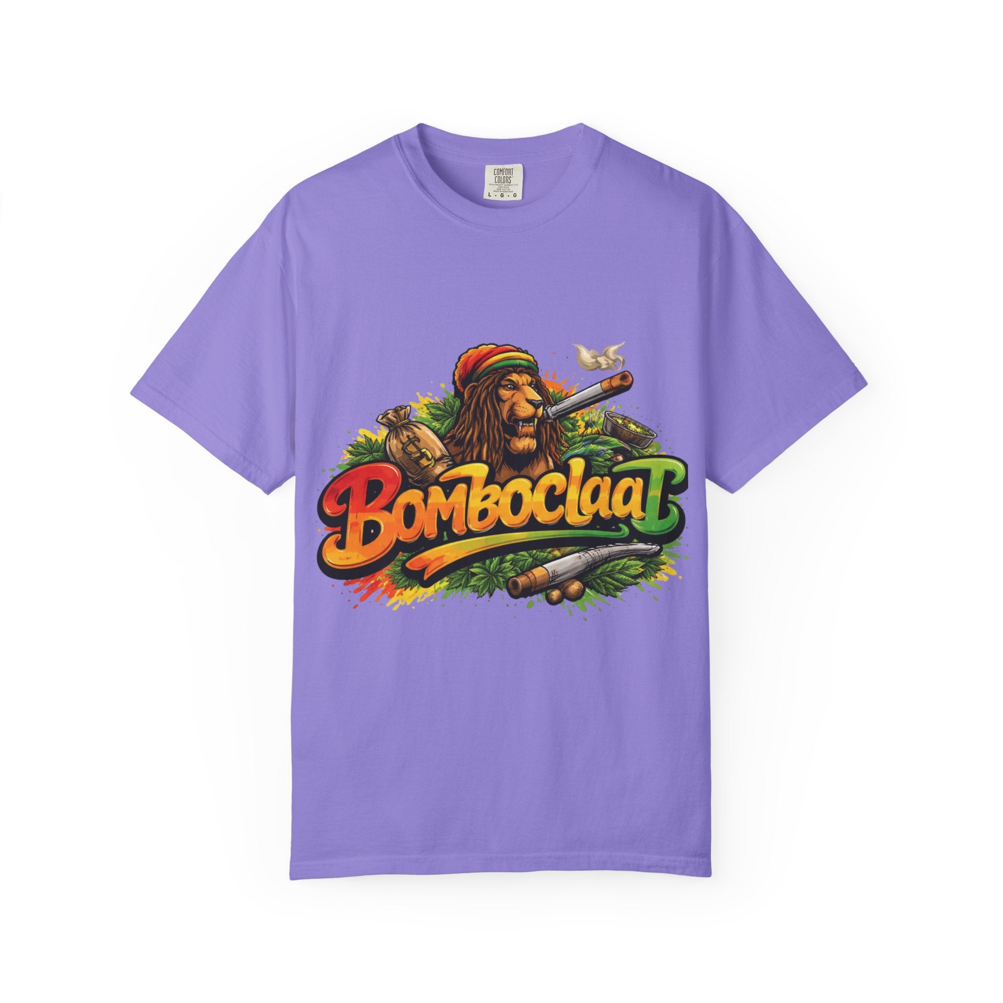 Rastafarian Lion with 'Bomboclaat' Graphic T-Shirt | Reggae Vibe